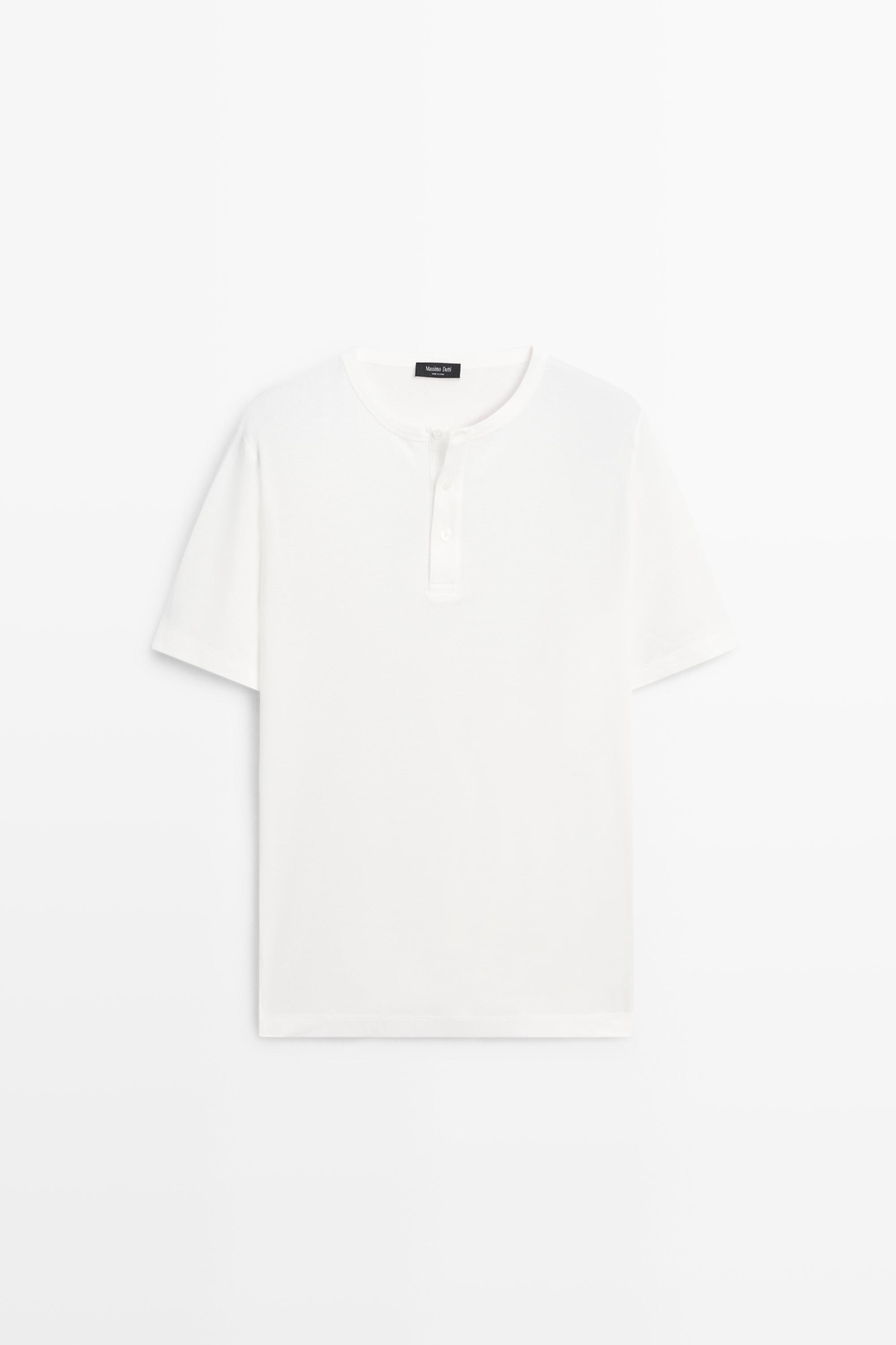 100% cotton henley T-shirt