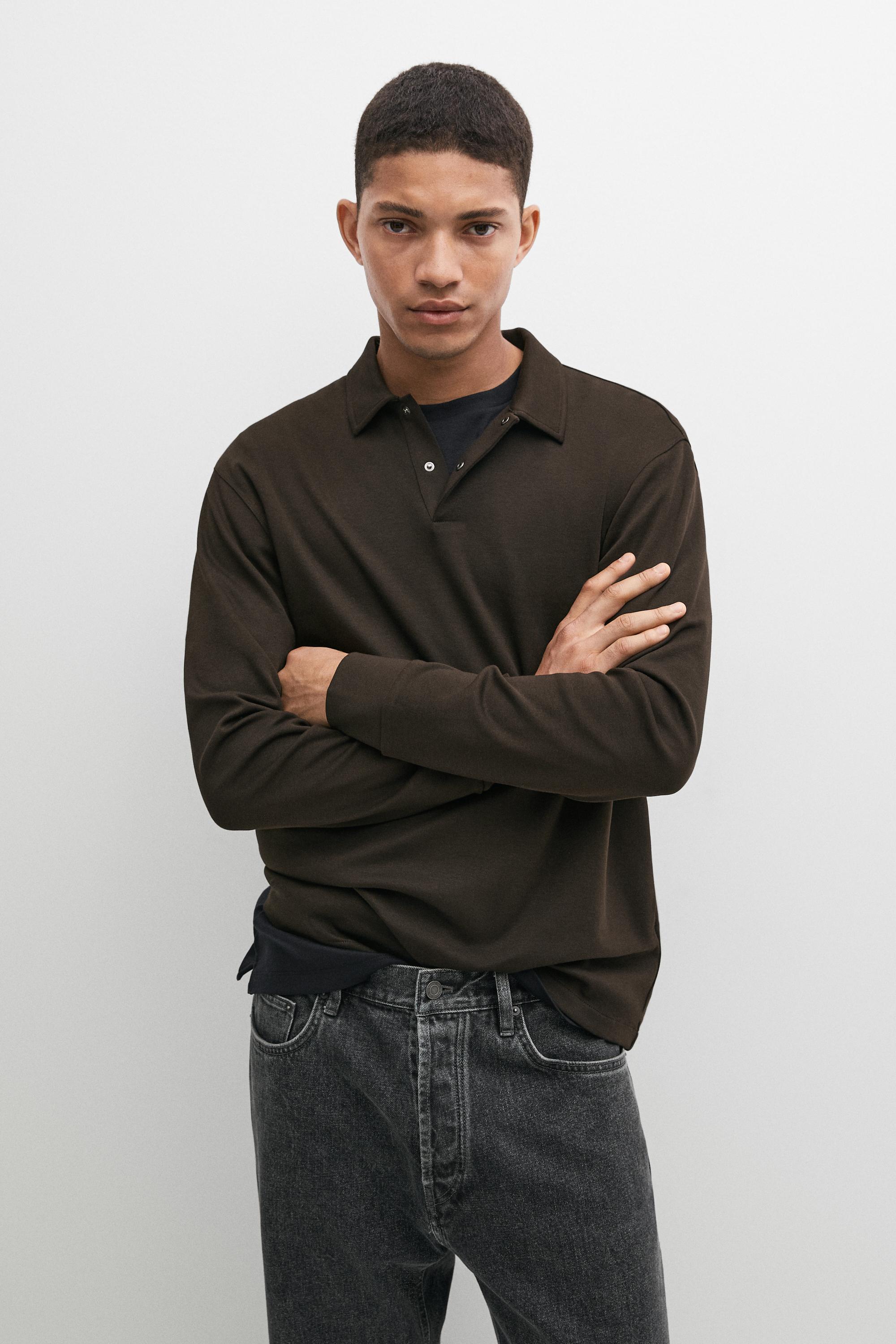 100% cotton long sleeve polo shirt