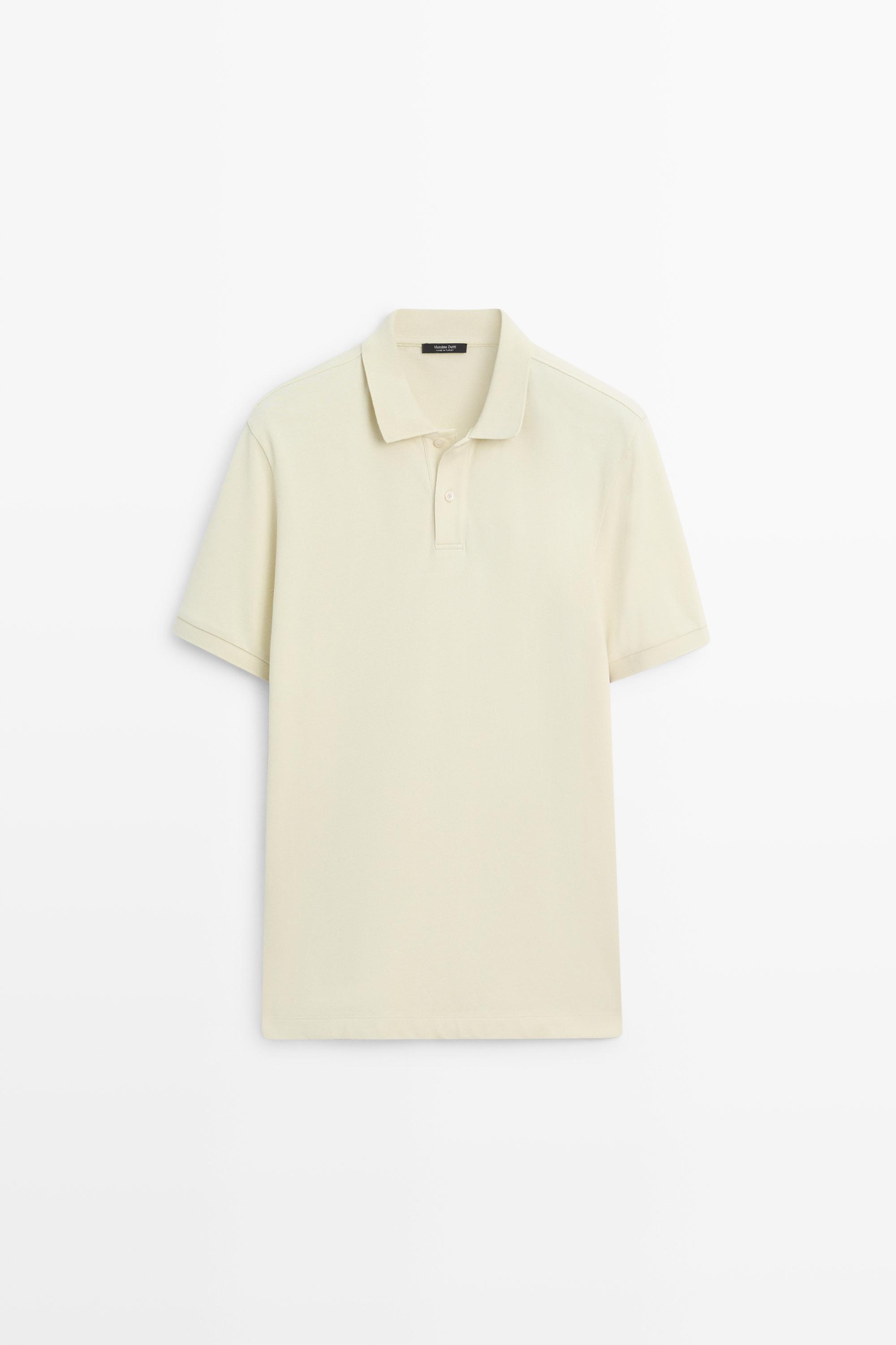 Micro-textured cotton piqué polo shirt