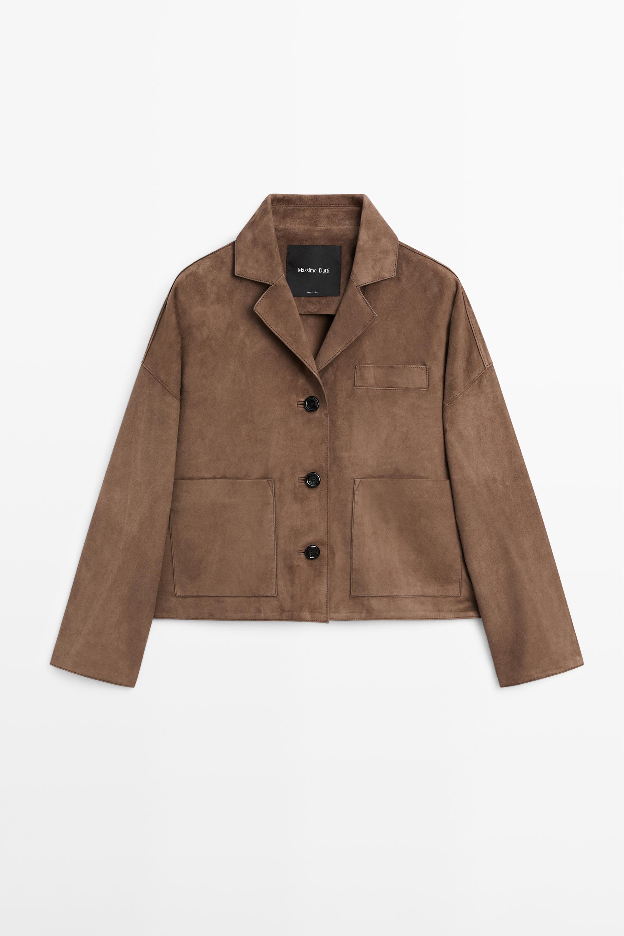 Flowing suede leather jacket