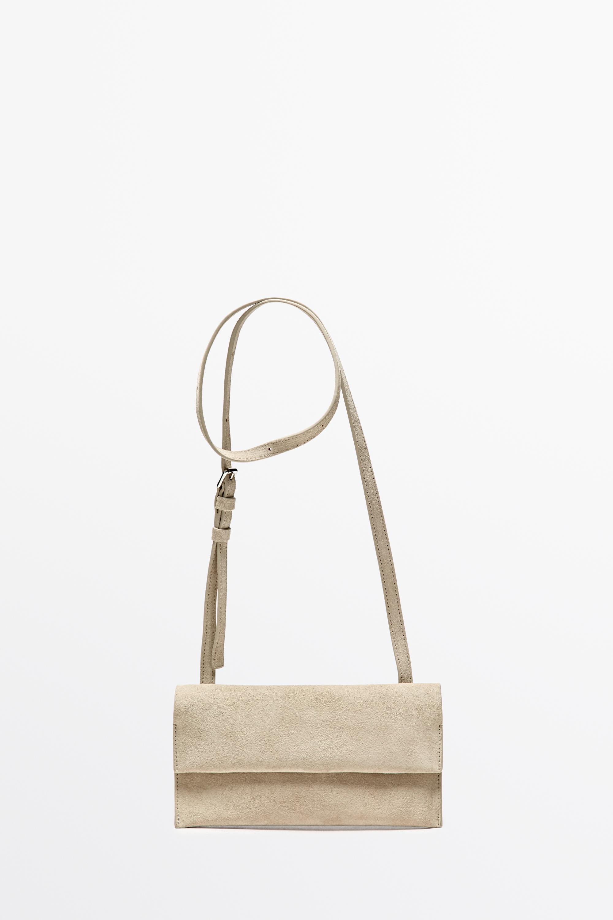 Suede leather shoulder bag