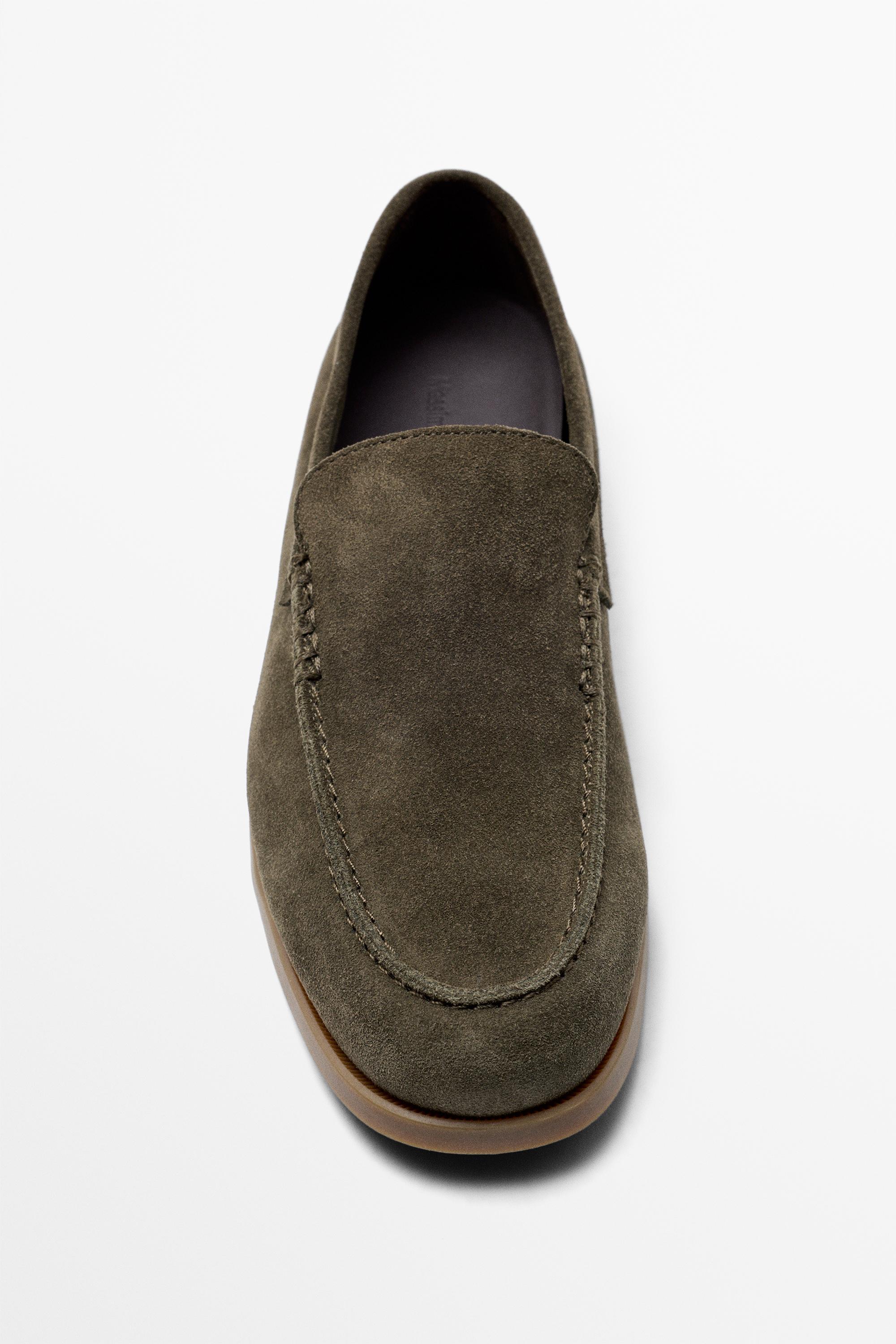 Soft split leather loafers