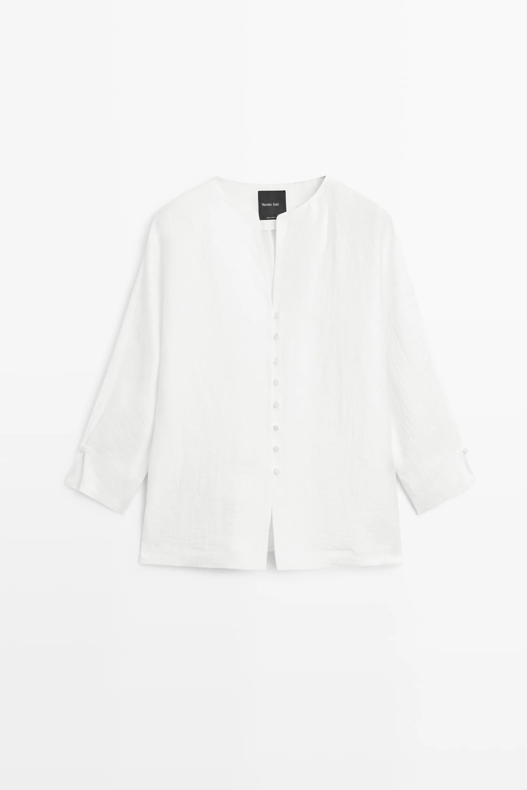 Linen blend overshirt with buttons
