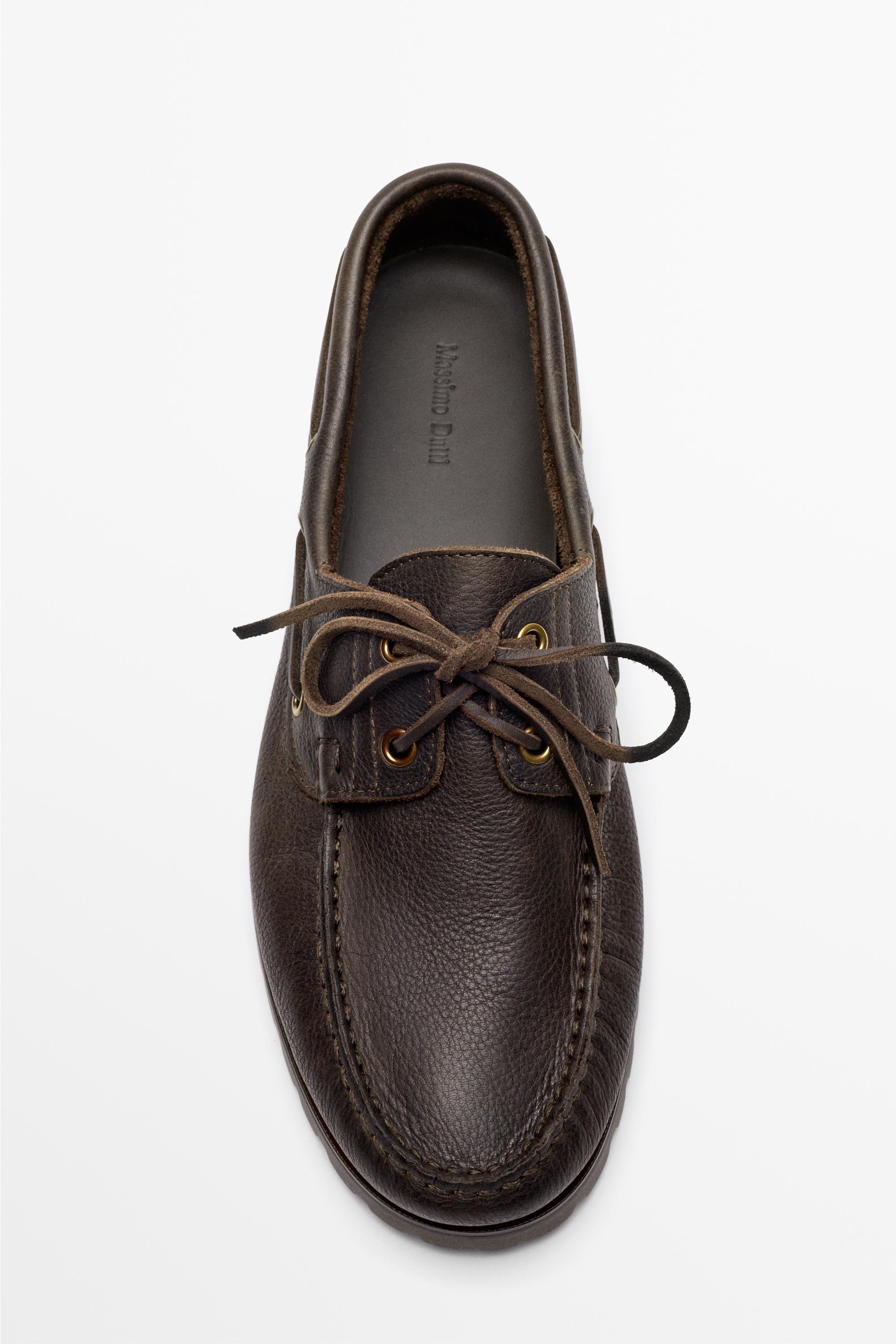 Nappa leather boat shoe
