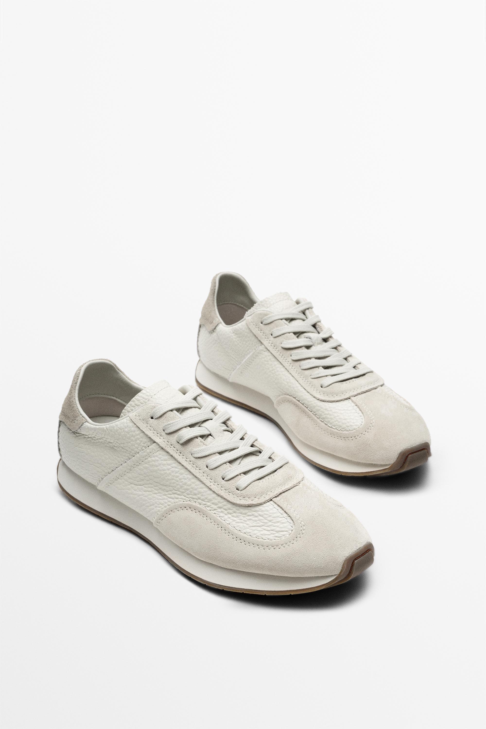 Milled nappa leather sneaker