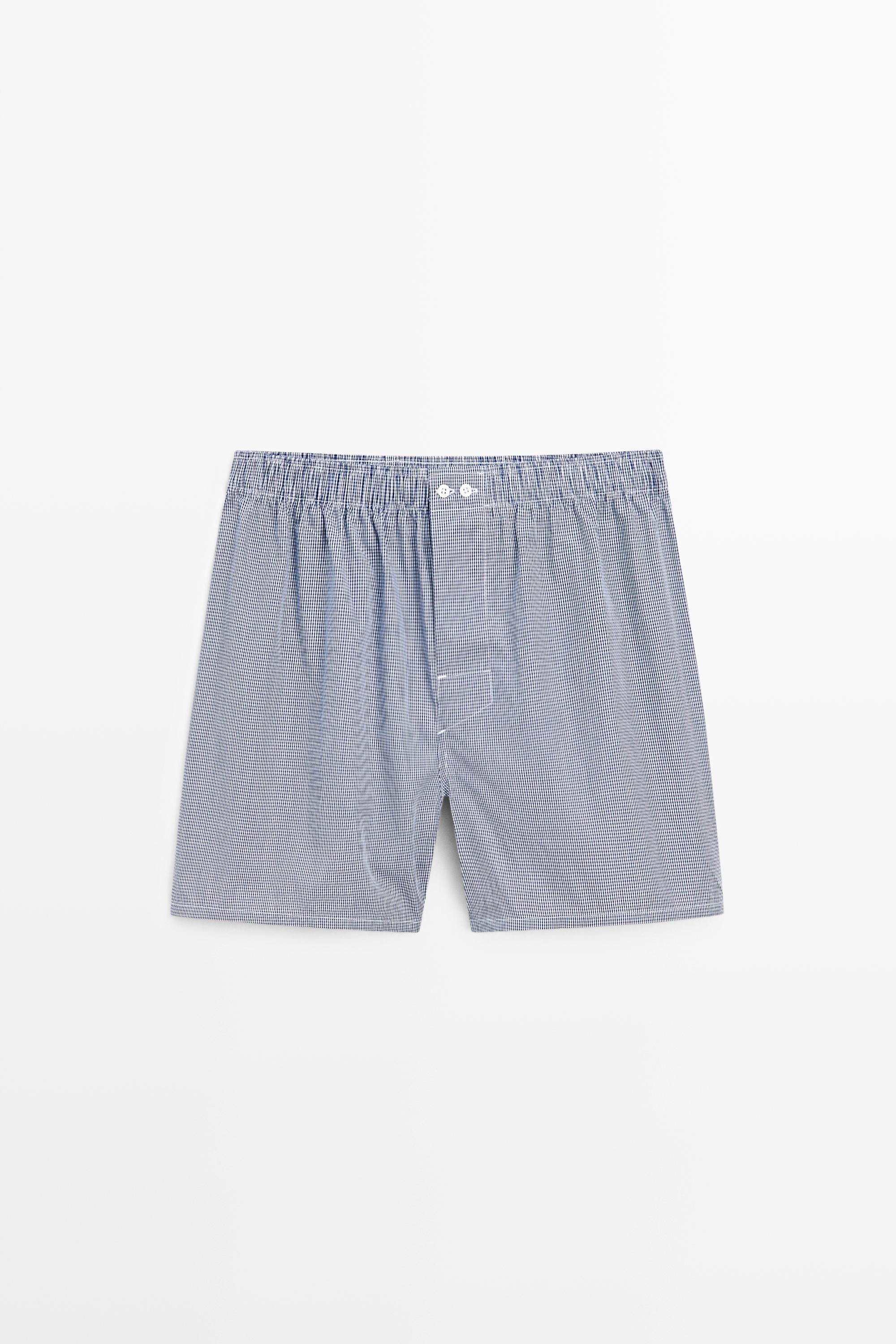 100% cotton micro-check boxers
