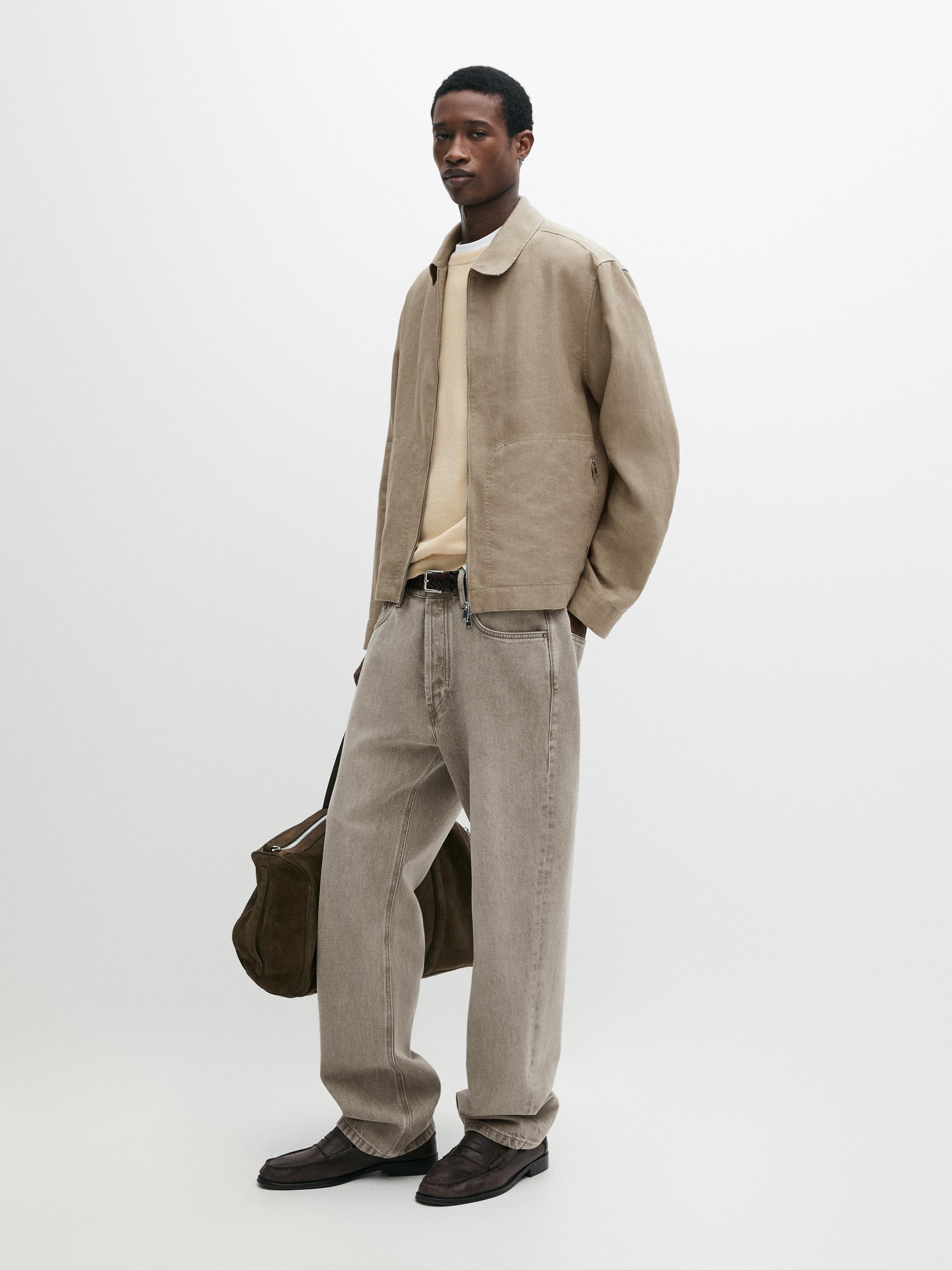 Cropped 100% linen jacket