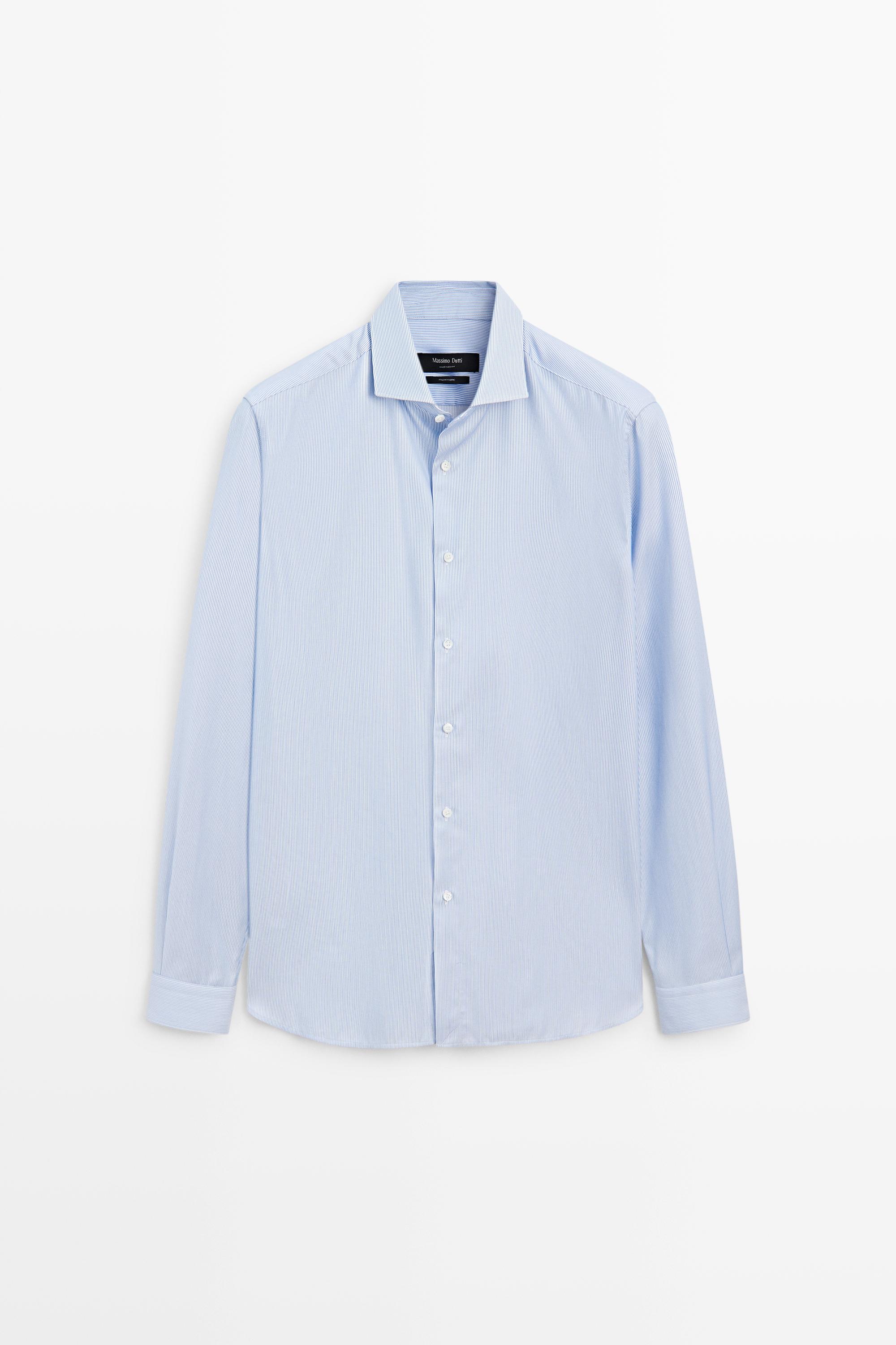 Slim fit striped 100% cotton shirt