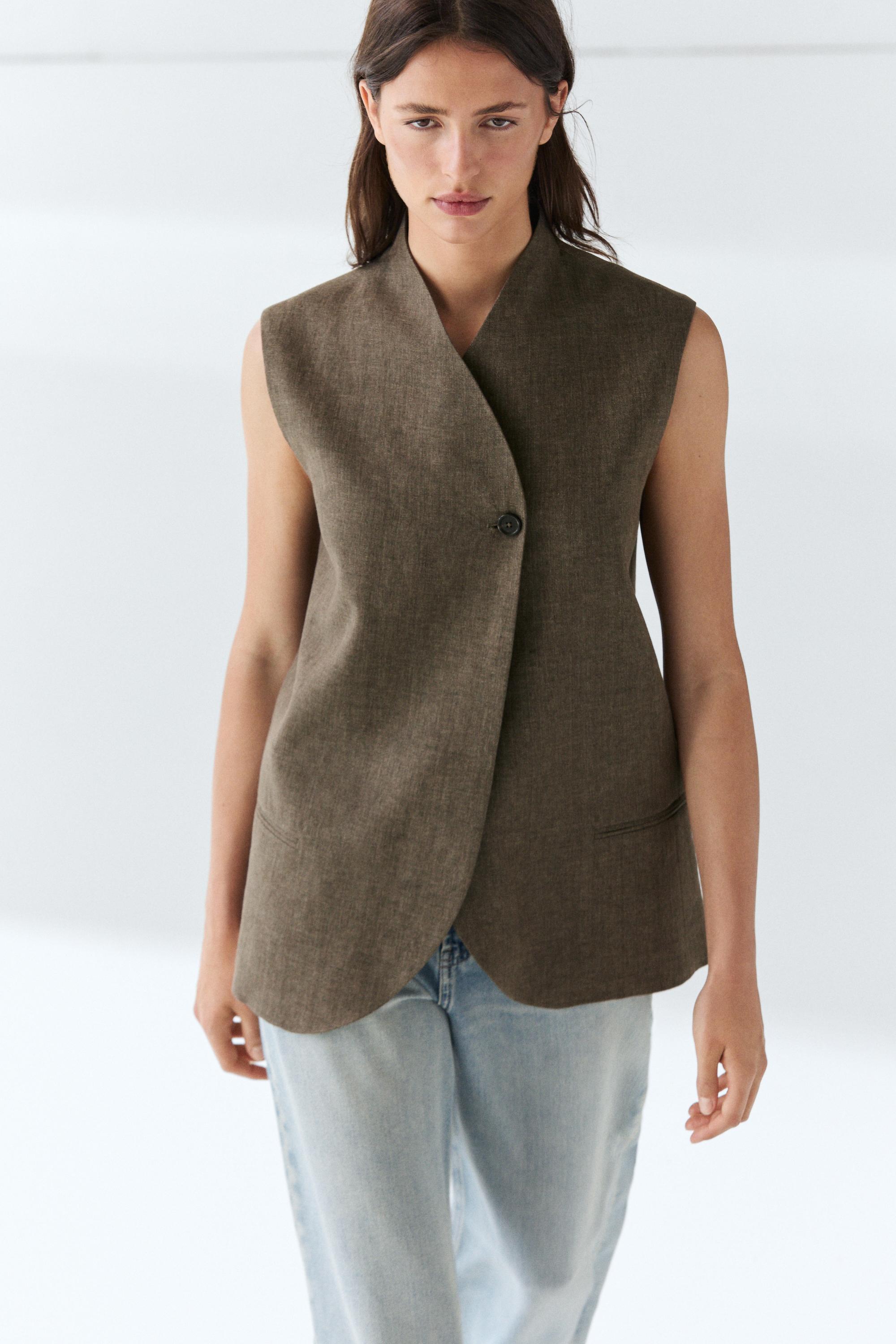 Linen melange waistcoat