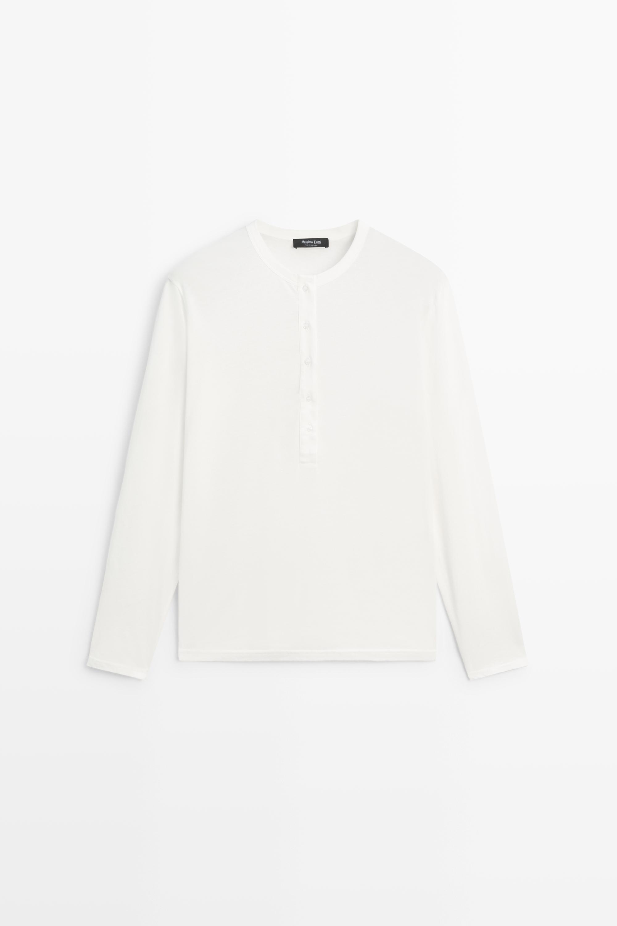 Long sleeve henley T-shirt