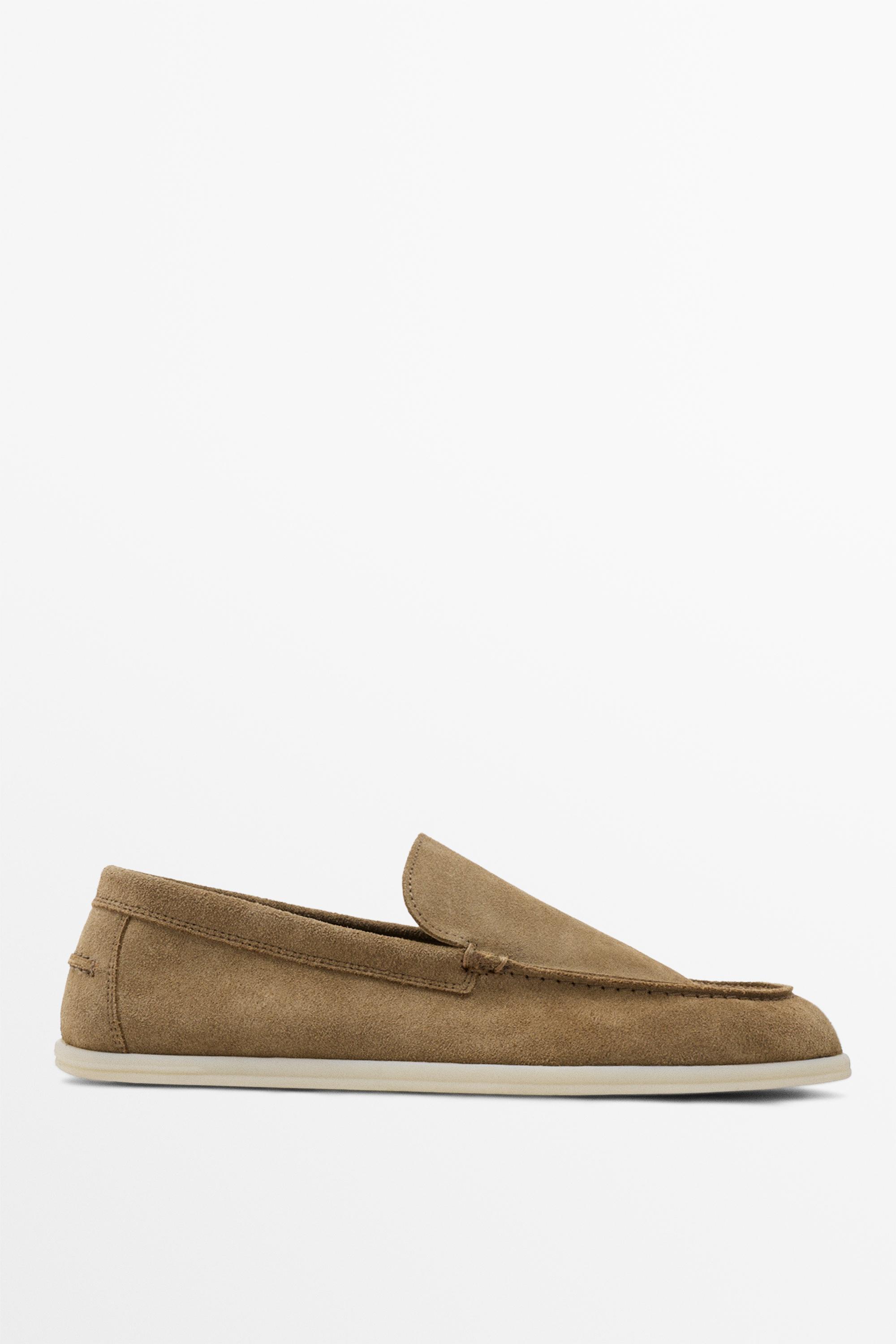 Soft split leather loafers