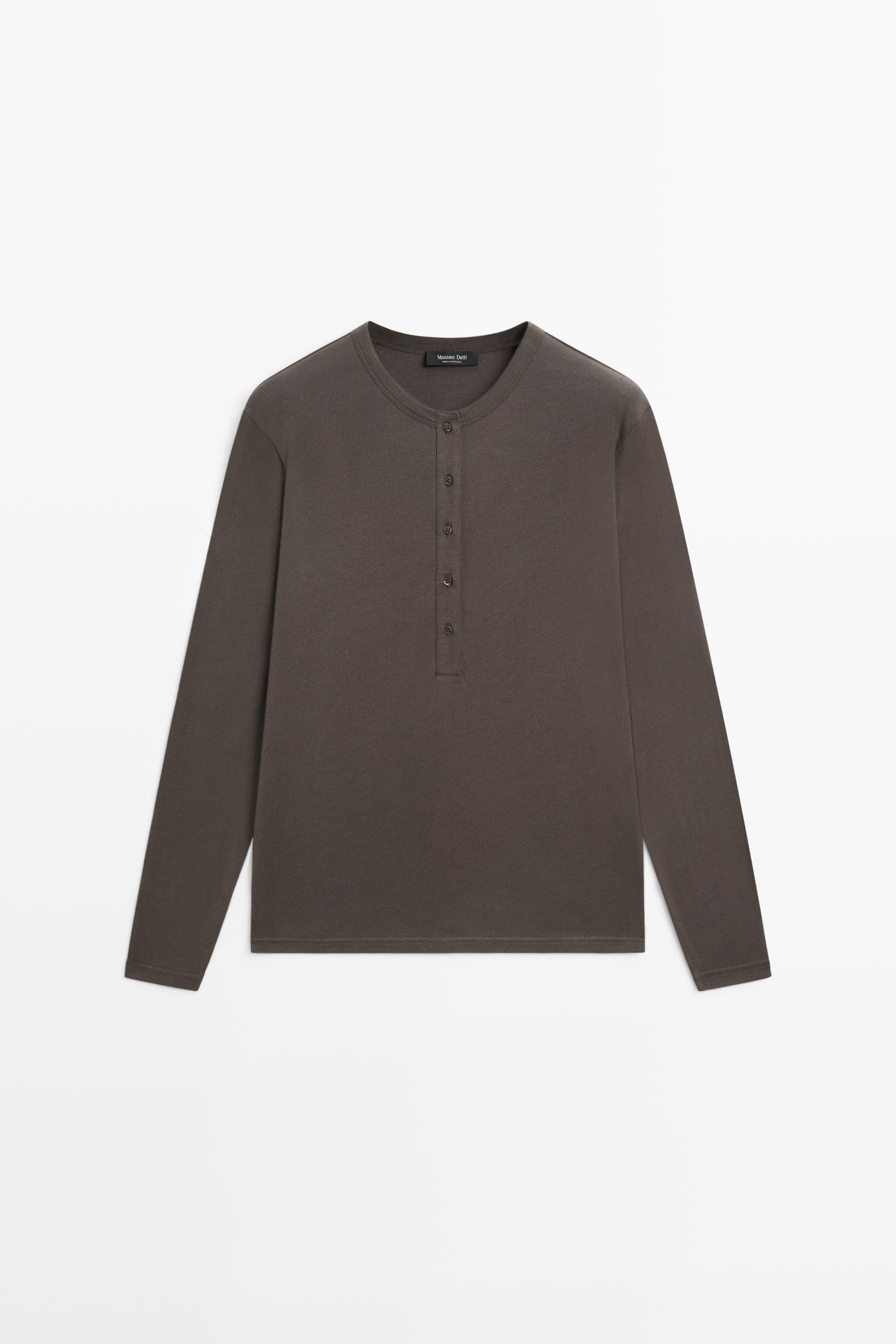 Long sleeve henley T-shirt