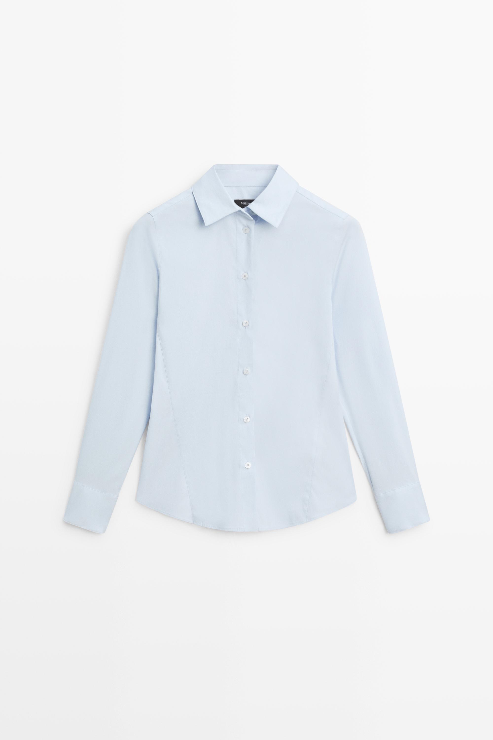 Cotton blend poplin shirt