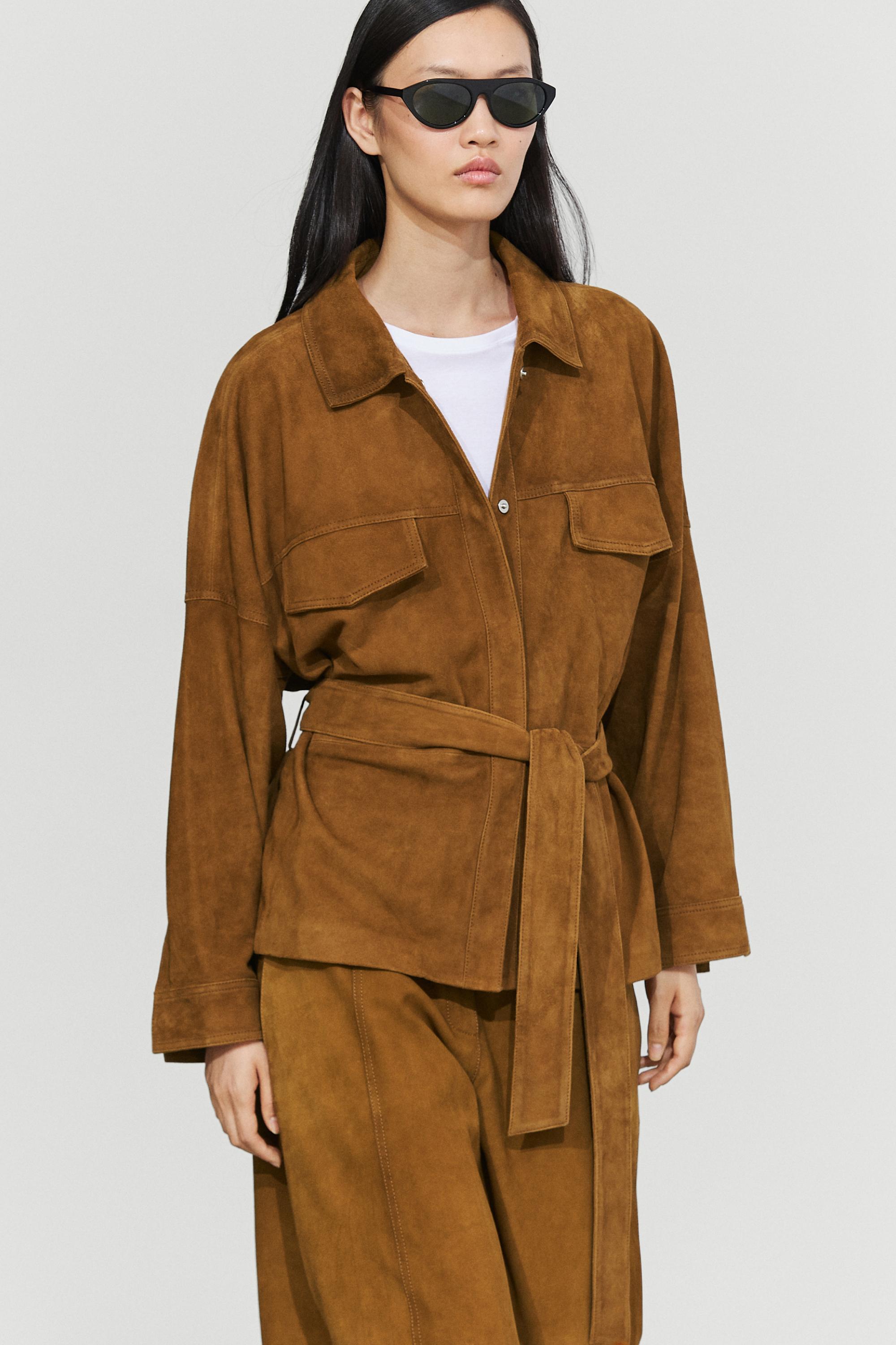 Suede leather jacket