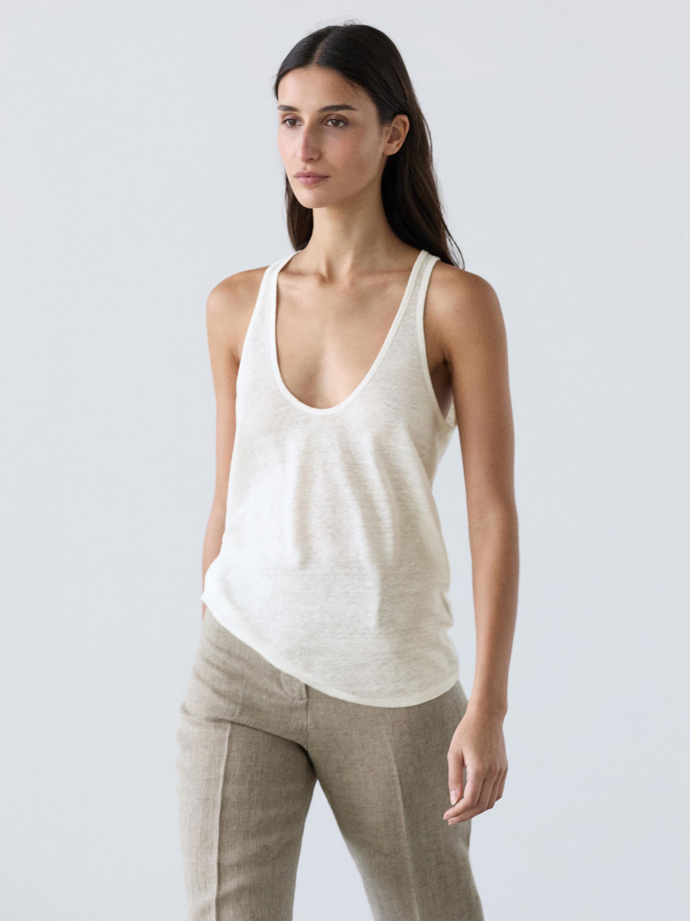 100% linen strappy top