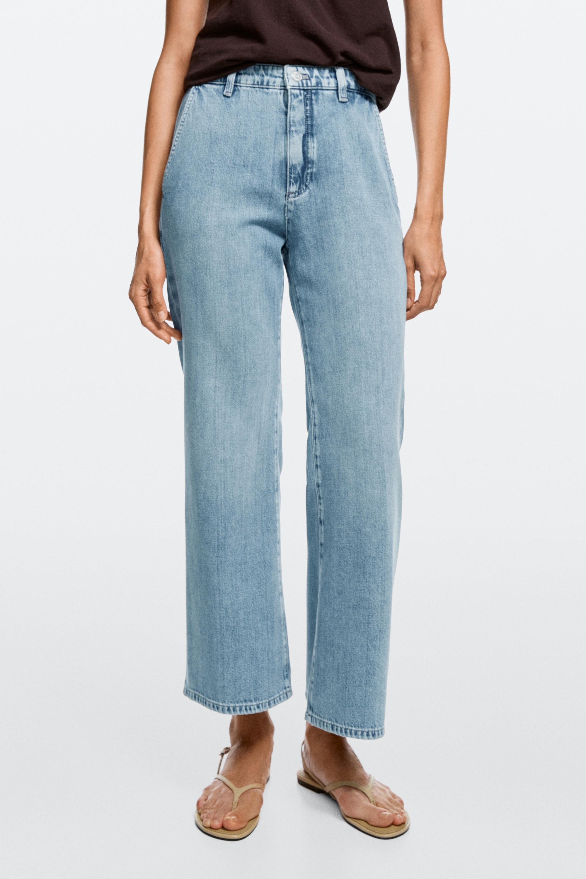 High-waist cropped flare jeans