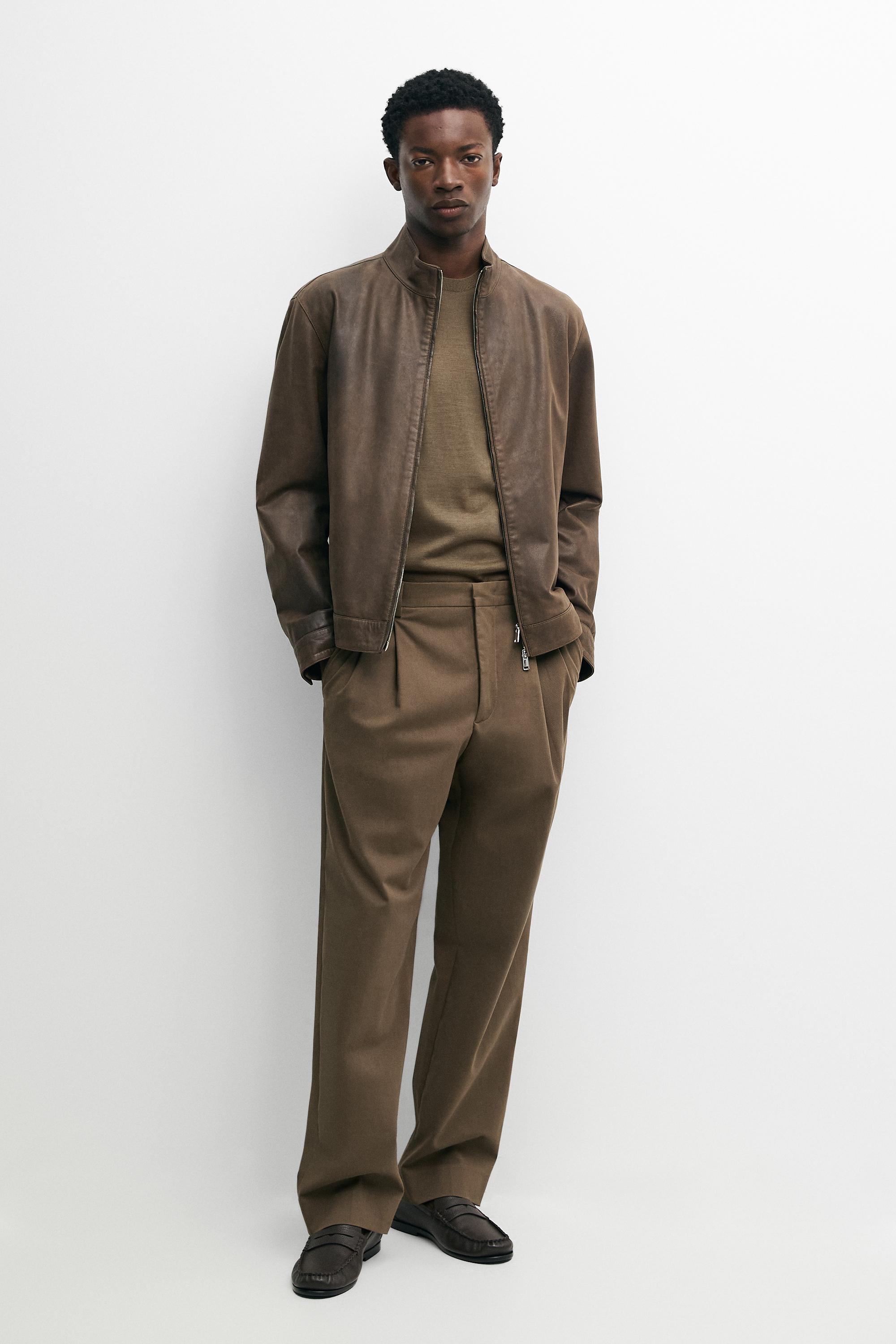 Cotton blend darted pants
