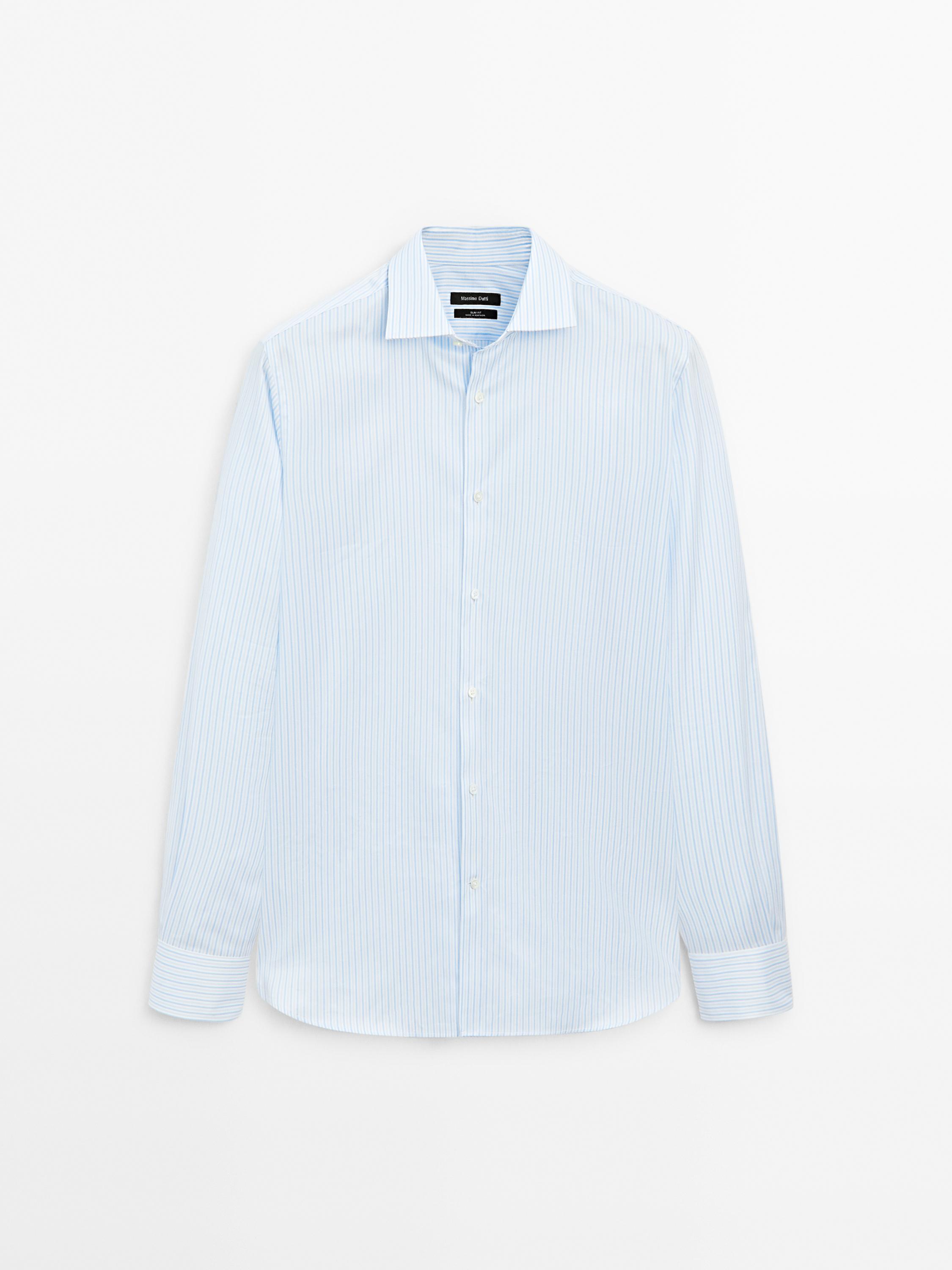 100% cotton double-stripe shirt