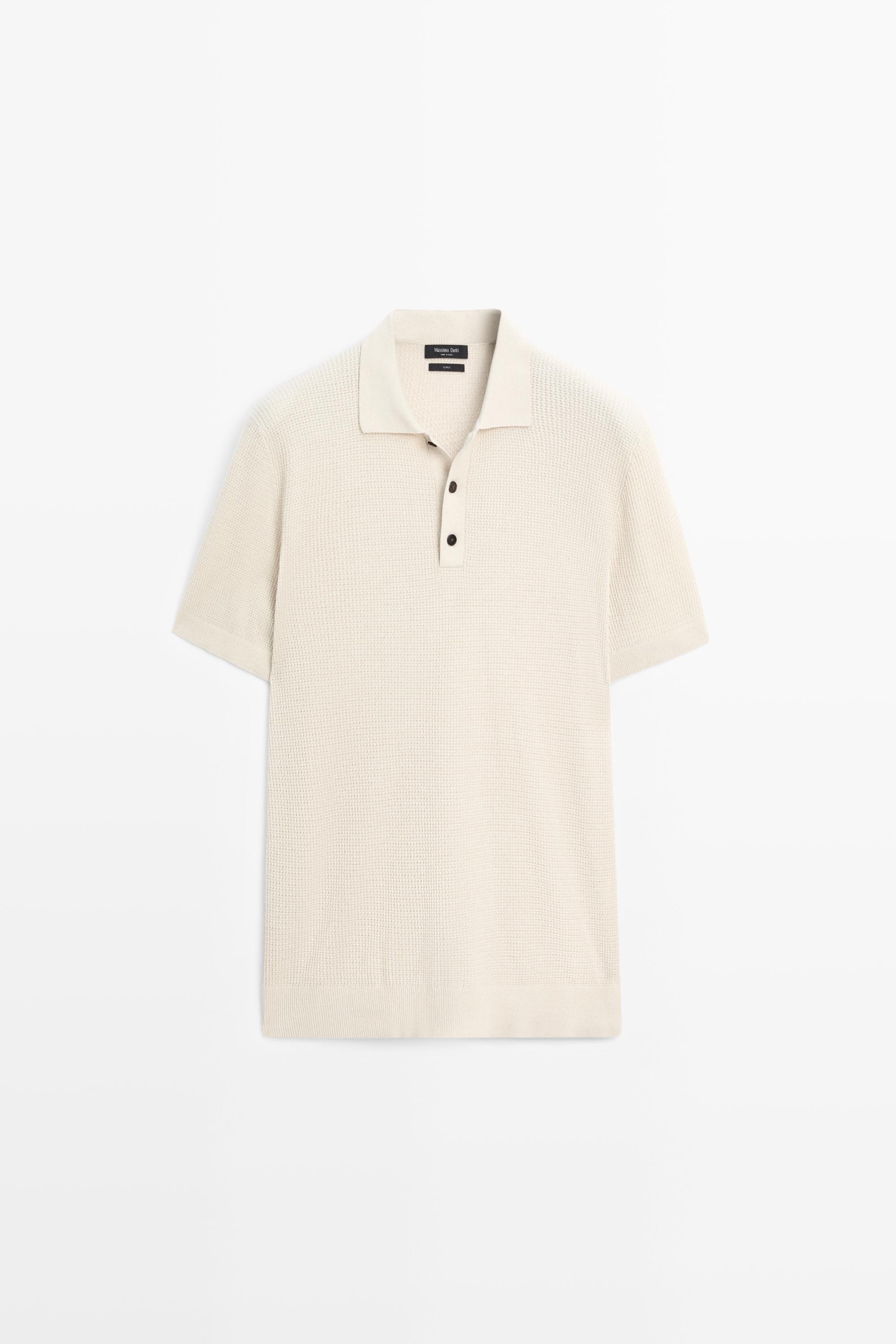 100% cotton button-collar polo shirt