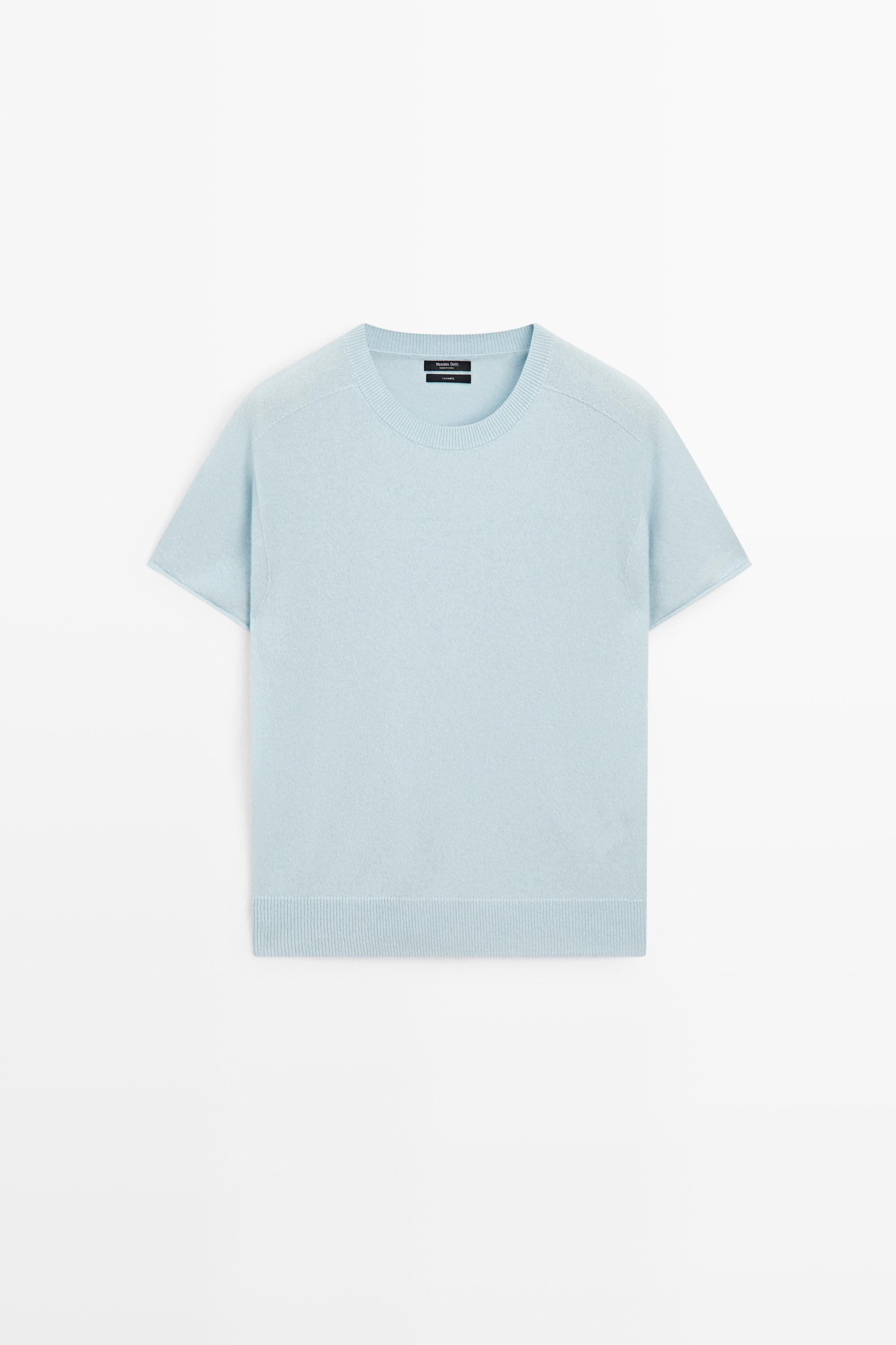 100% cashmere short sleeve knit sweater