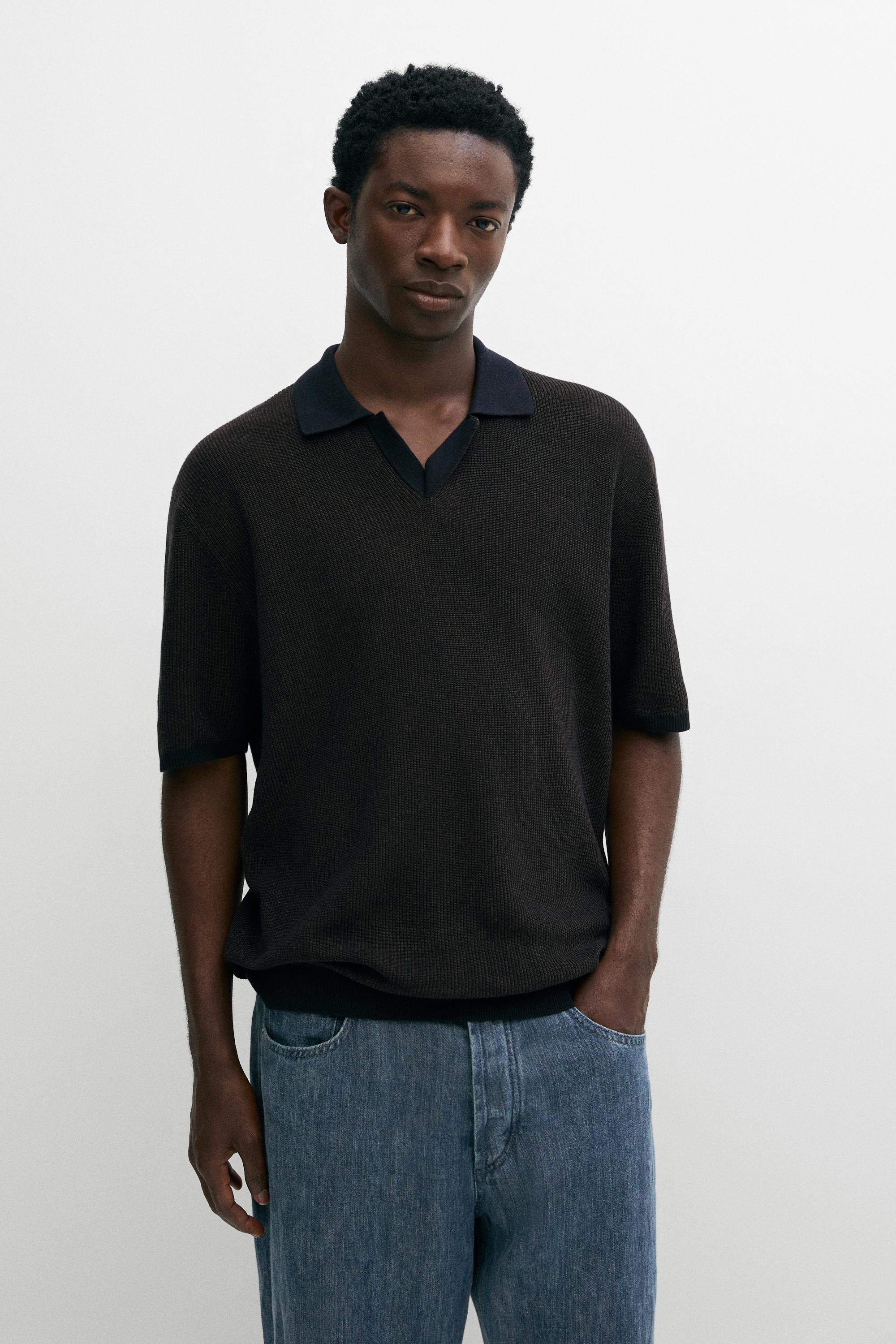 100% Cotton knit polo sweater