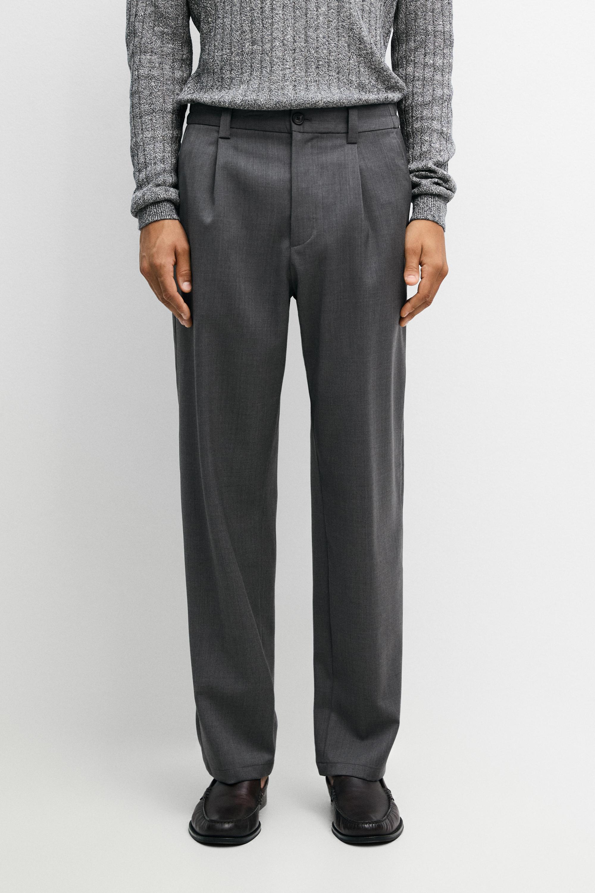 100% wool straight-leg pants