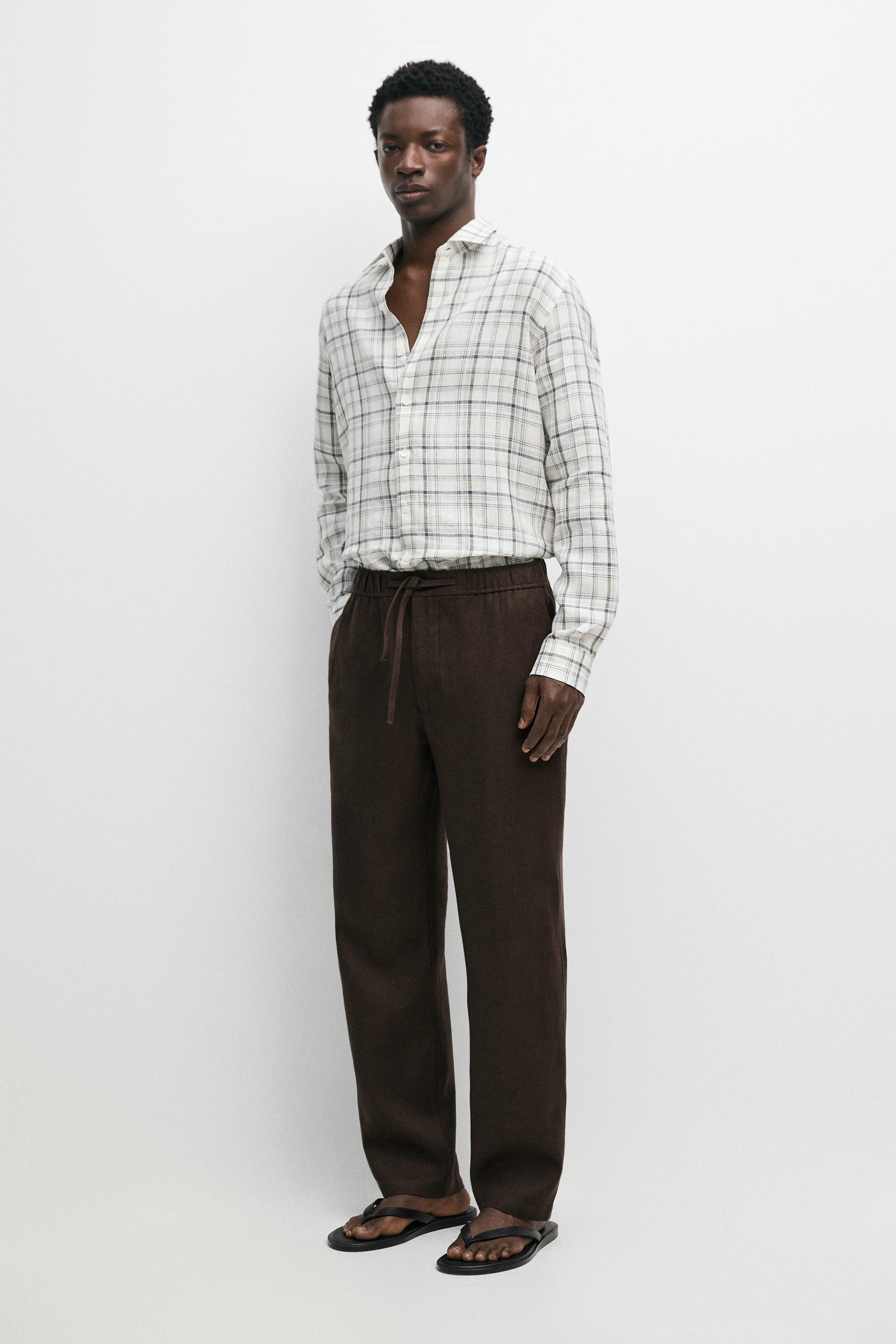 Linen jogger fit pants