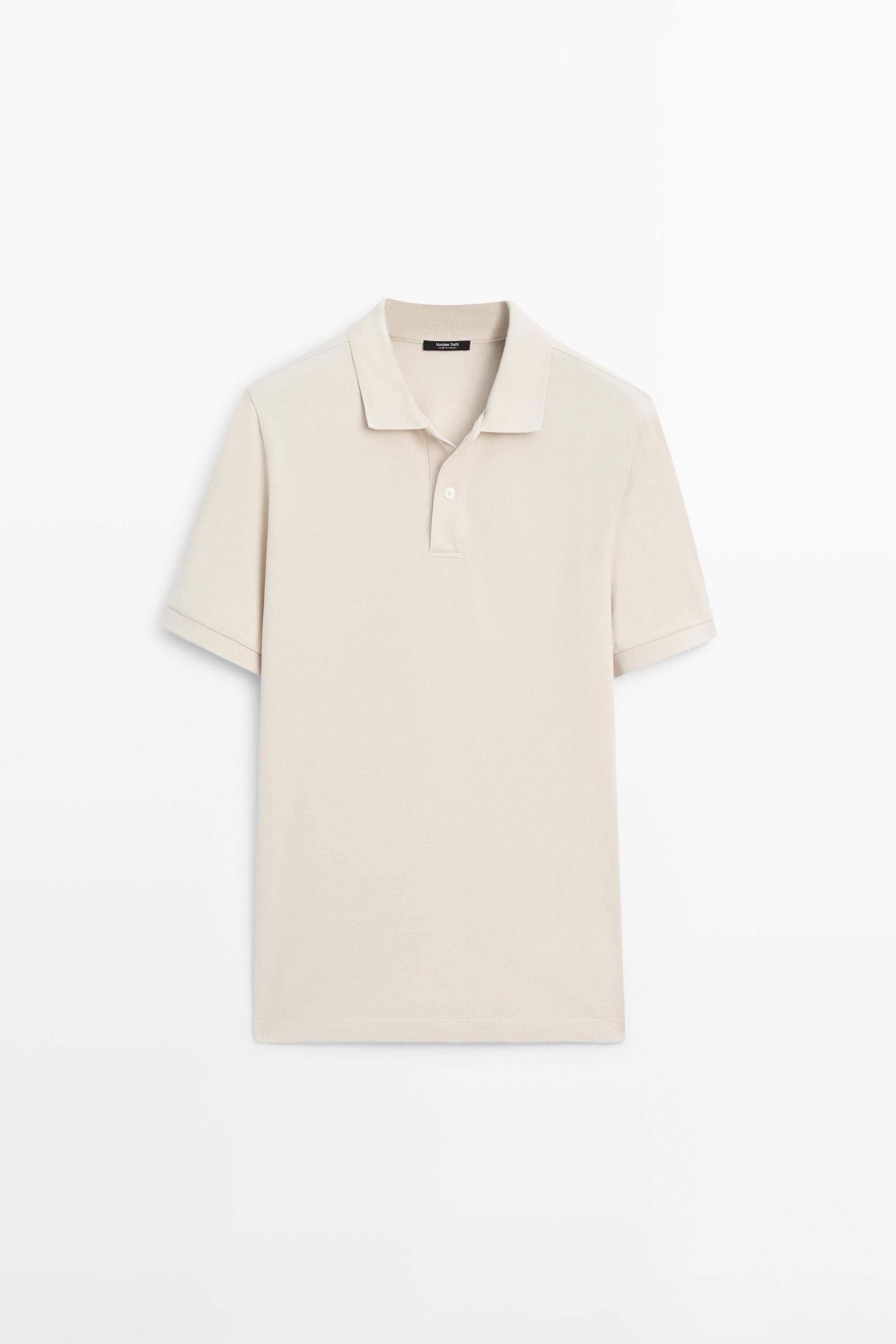 Micro textured cotton piqué polo shirt