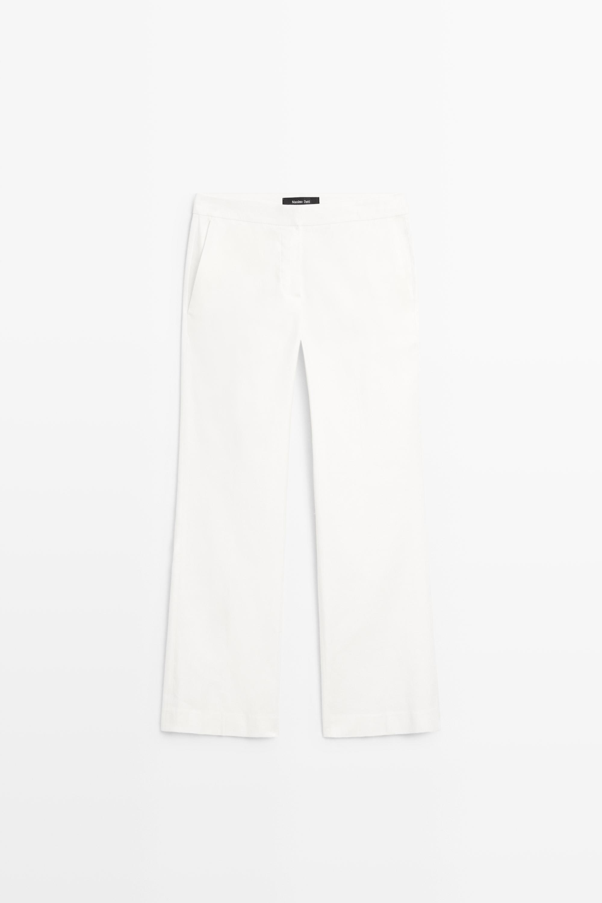 Linen kick flare fit pants