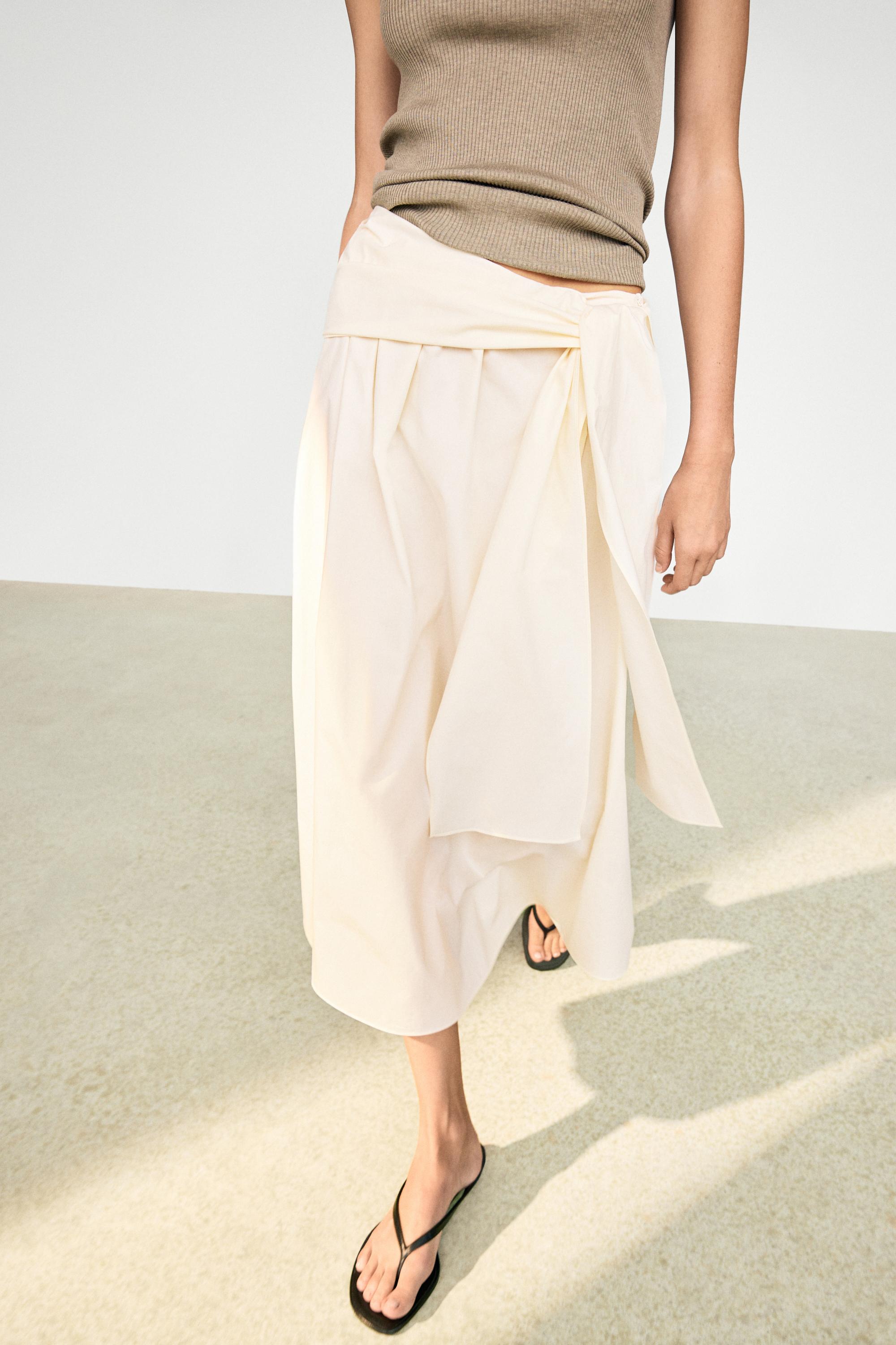 Flowing skirt with scarf detail