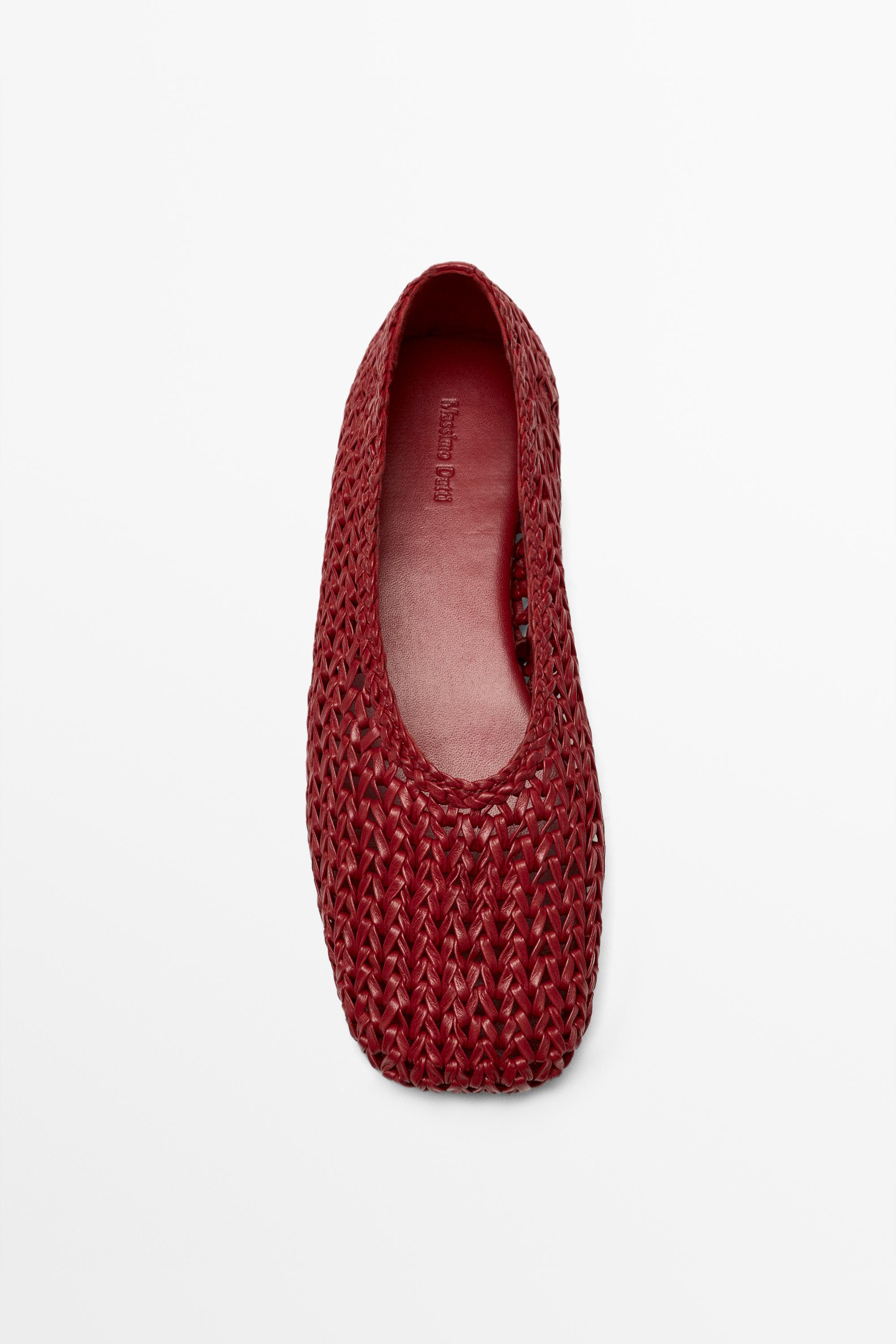 Braided leather ballet flat