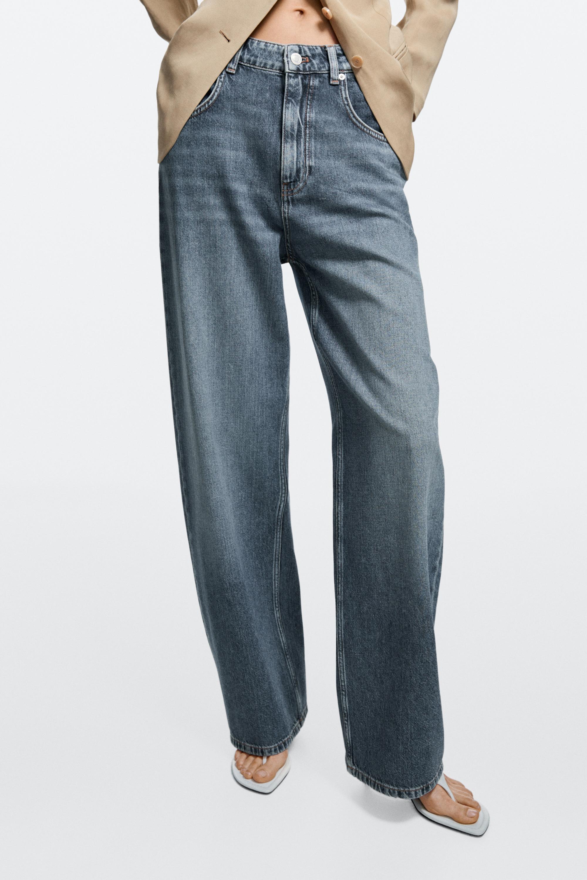 Mid-waist barrel fit jeans