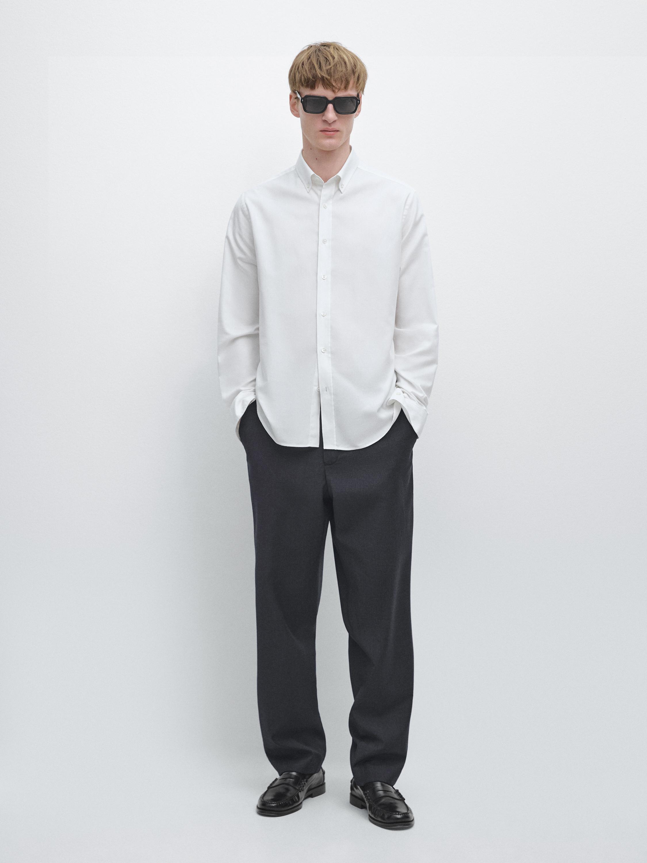 Wool houndstooth trousers