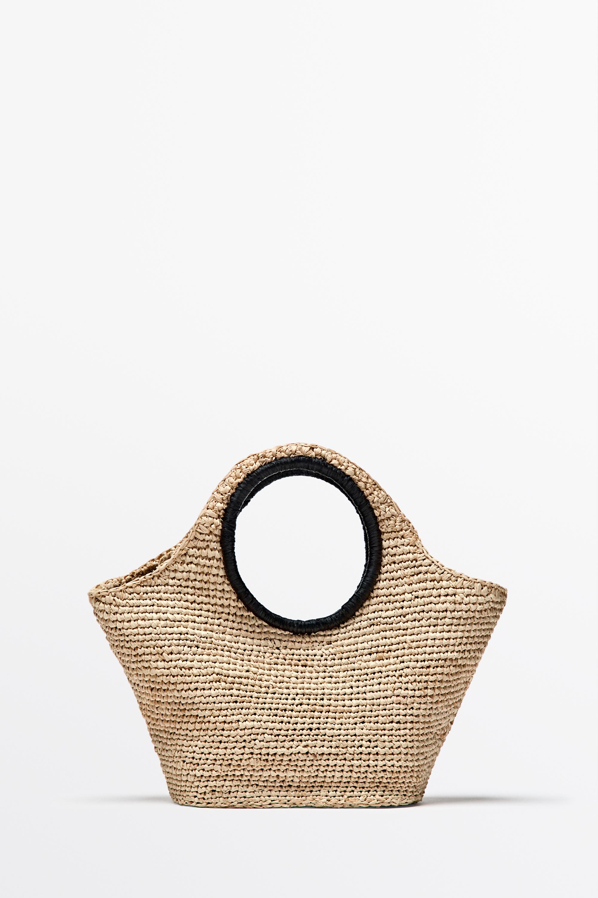 100% Raffia Mini Crescent Bag