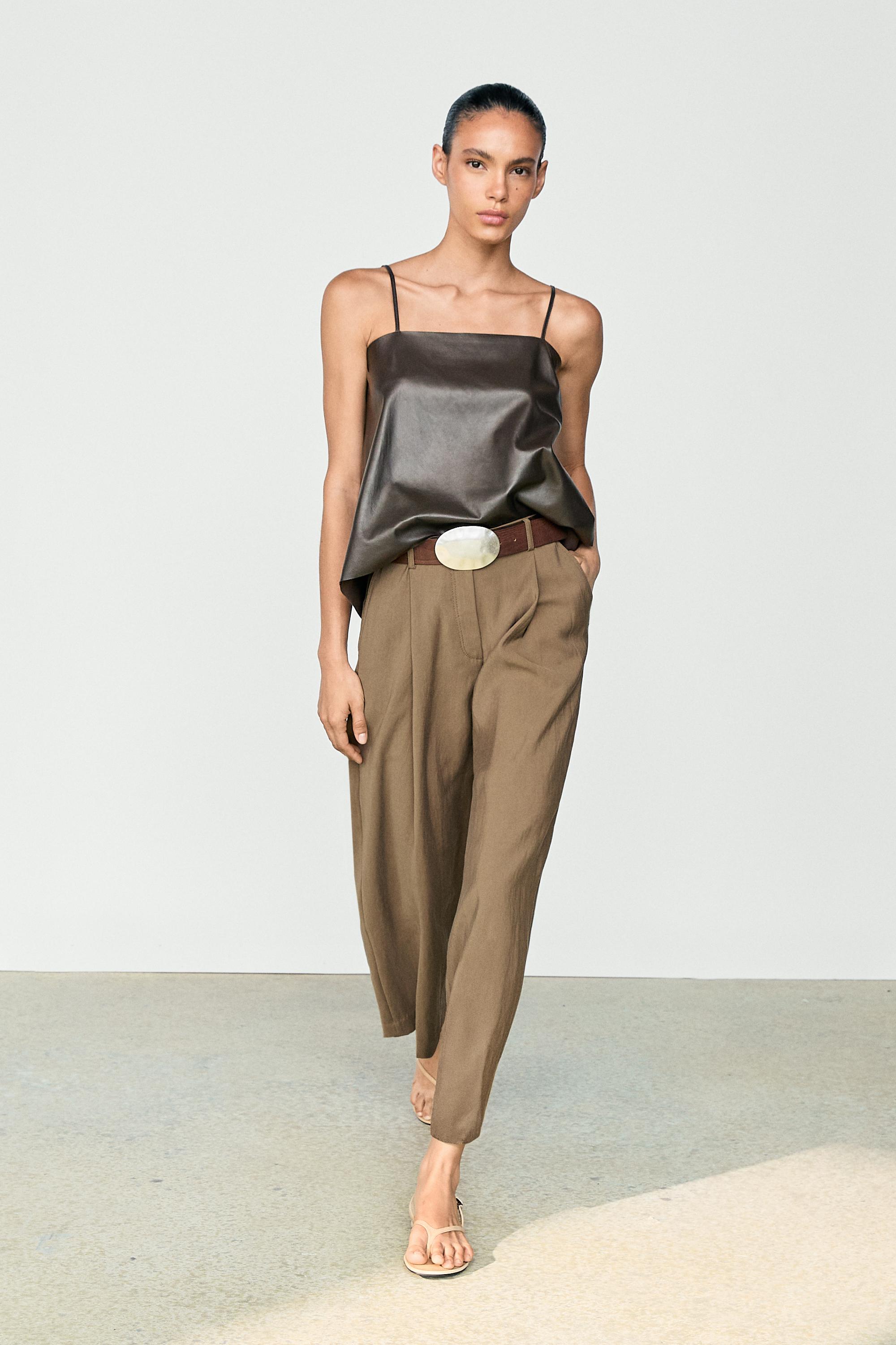 Flowing cropped wide-leg pants