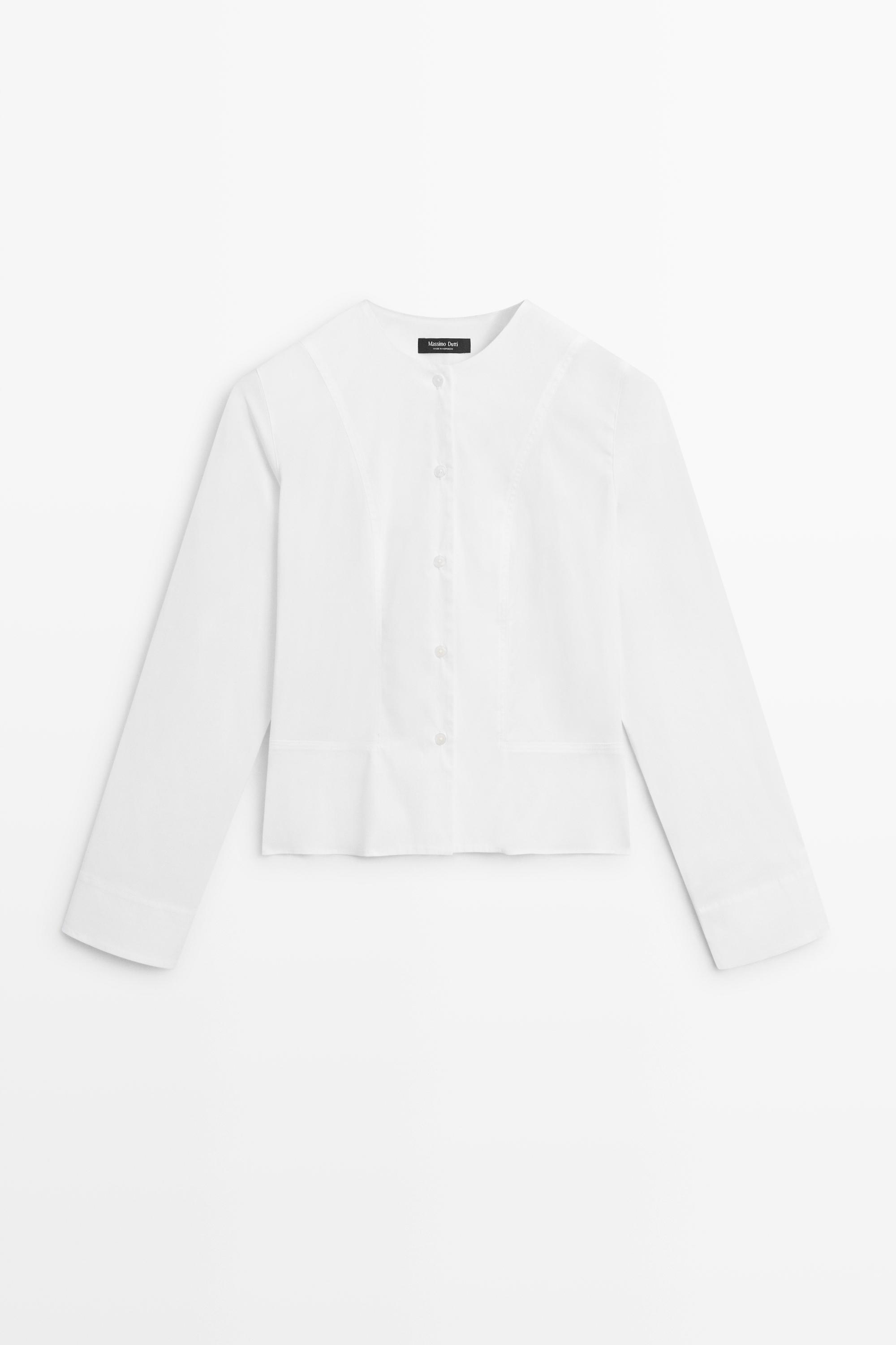 Poplin shirt with collar detail