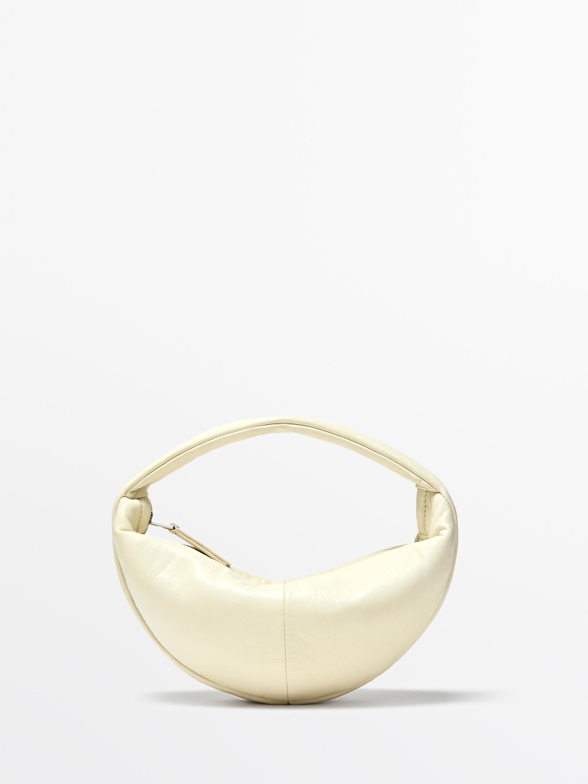 Mini nappa leather half-moon bag