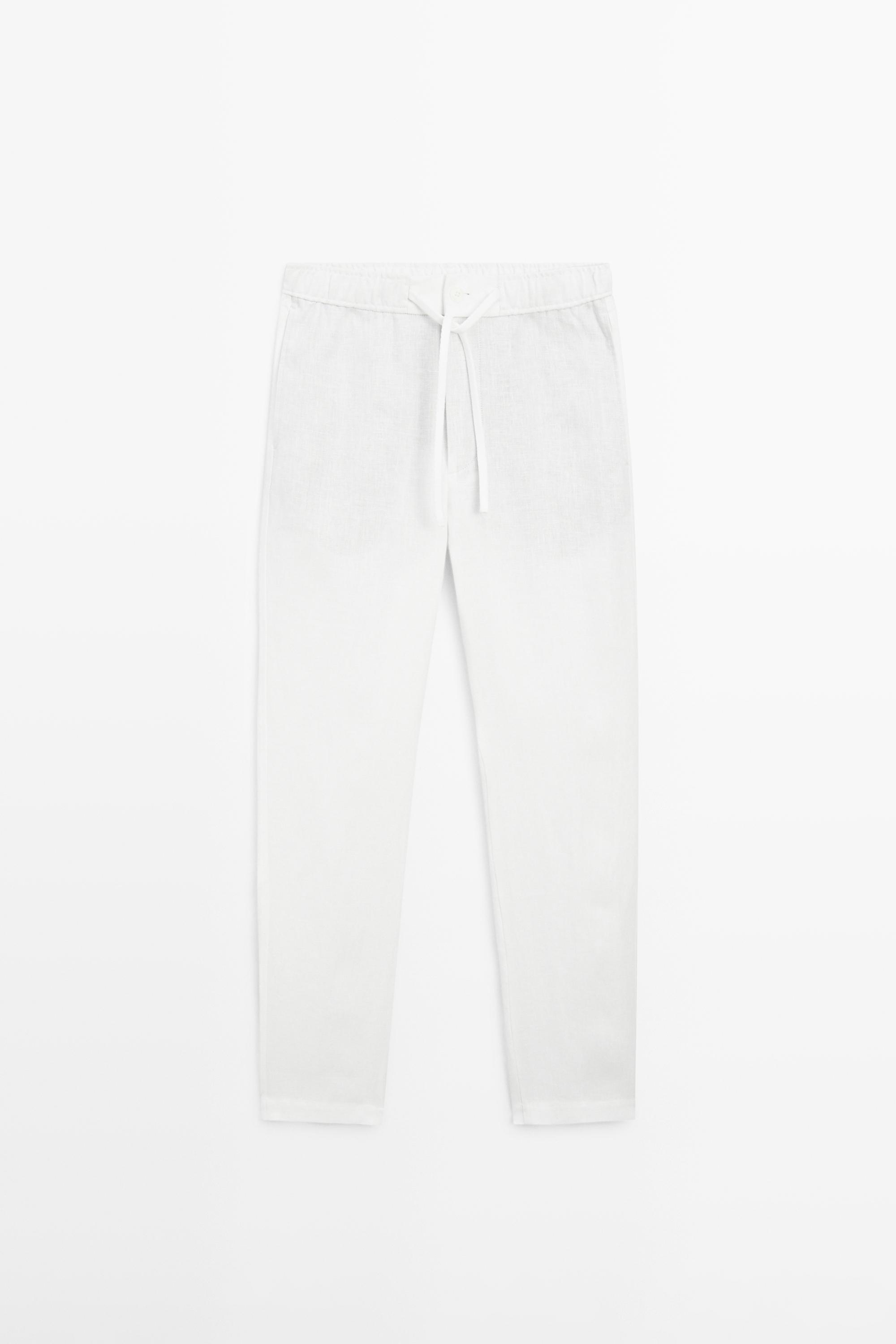 Linen jogger fit pants
