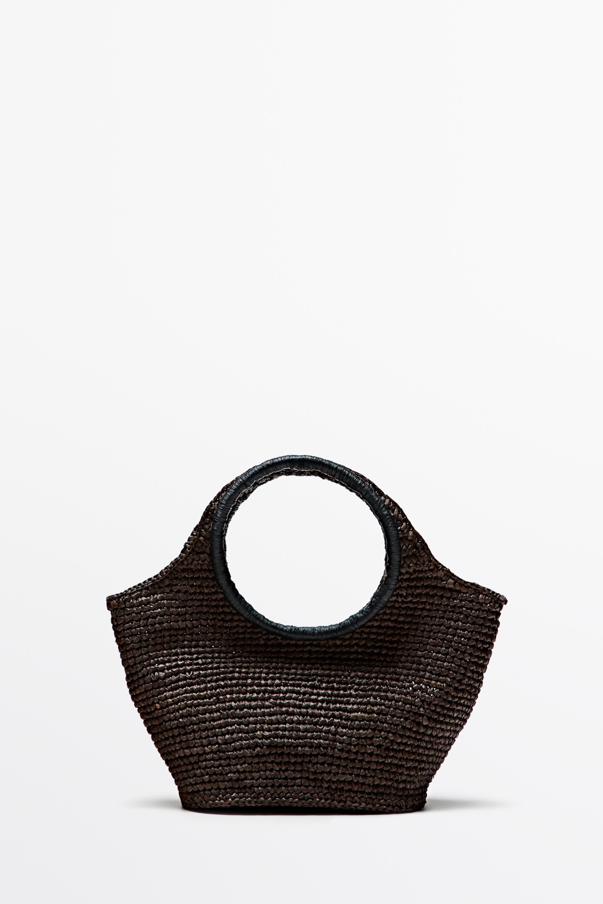100% Raffia Mini Crescent Bag