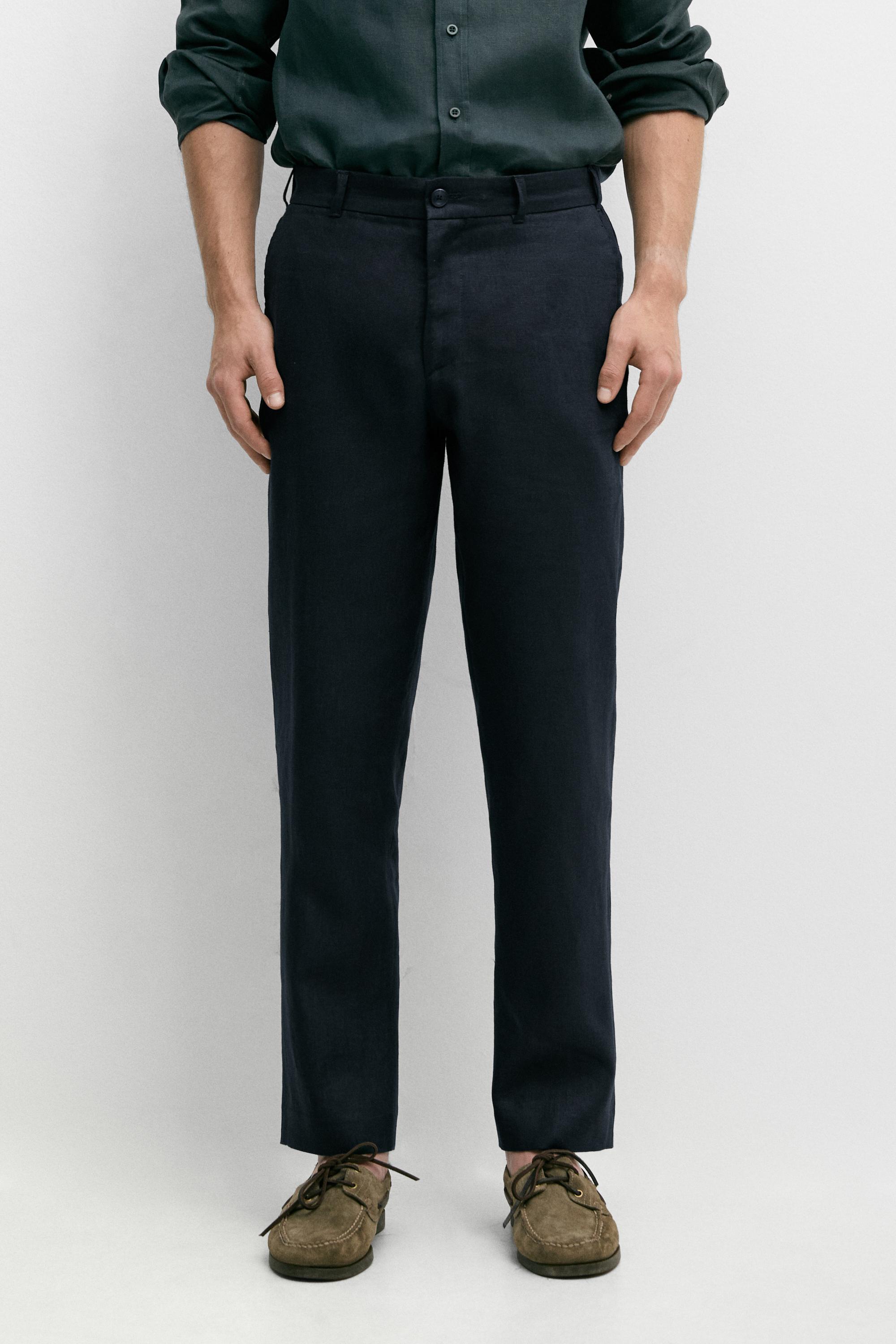 Tapered fit linen pants