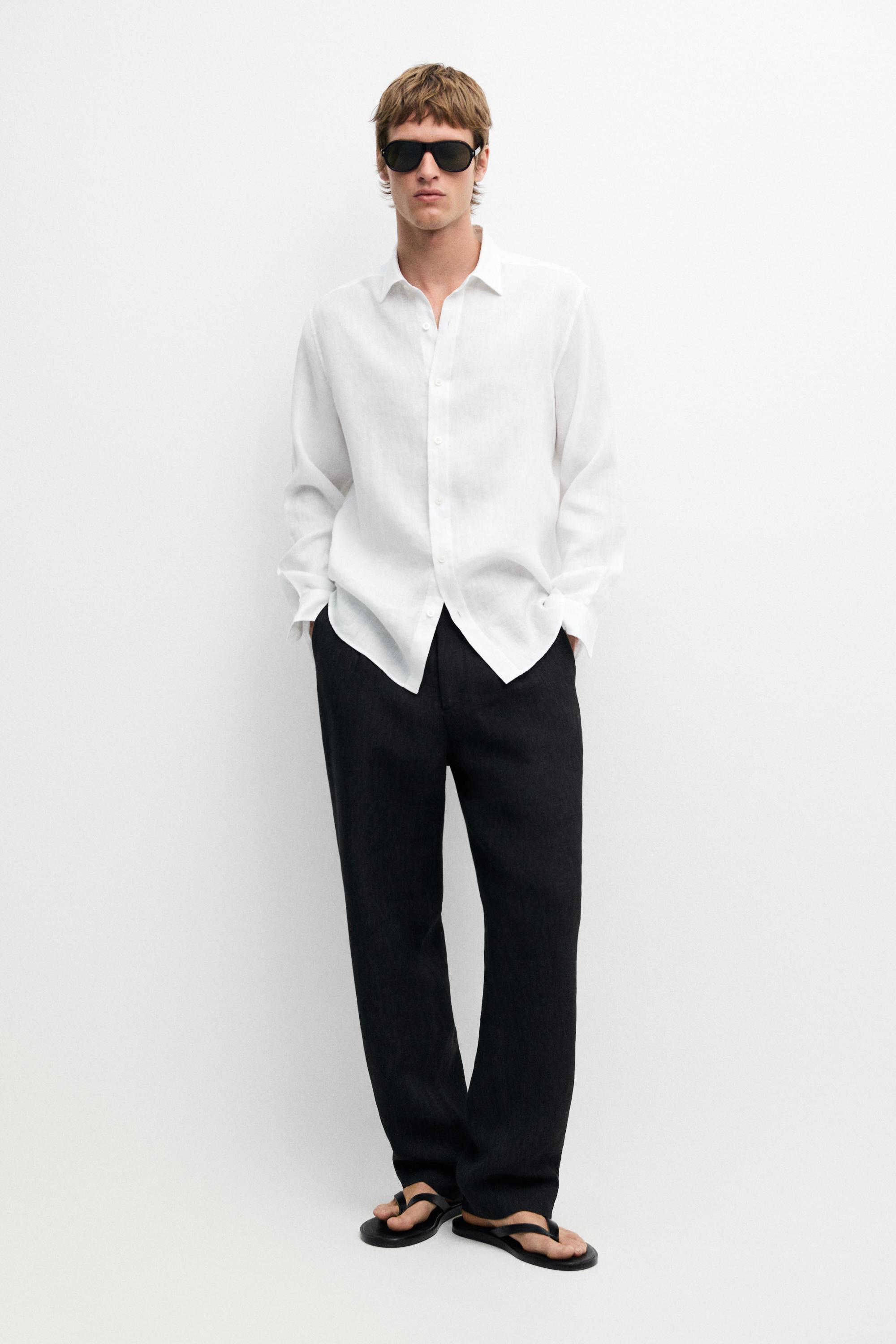 100% linen slim fit shirt