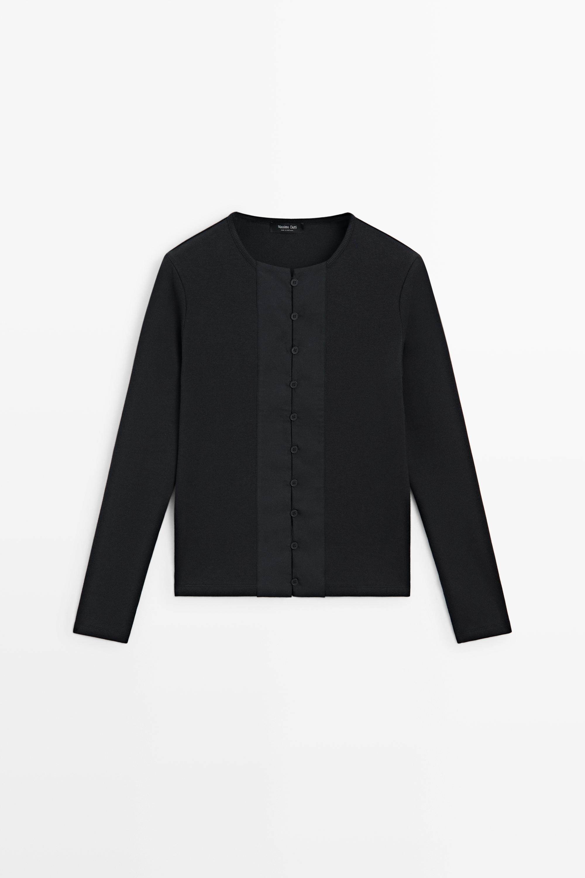 Cotton blend henley T-shirt with button detail