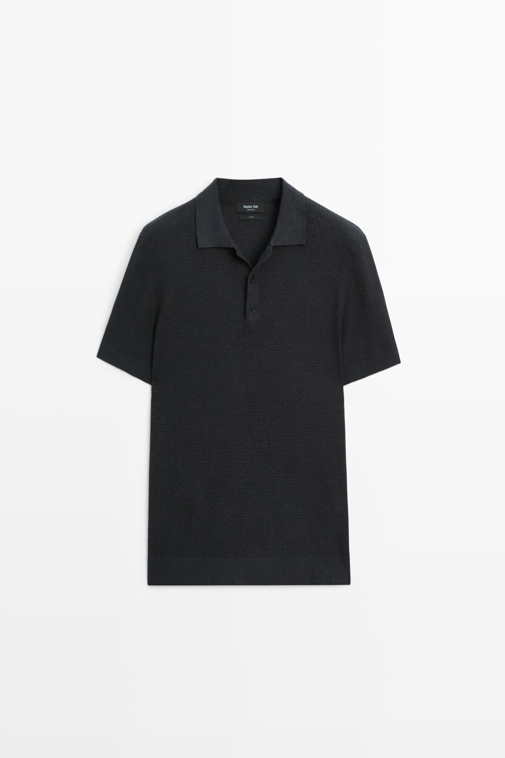 100% cotton button-collar polo shirt