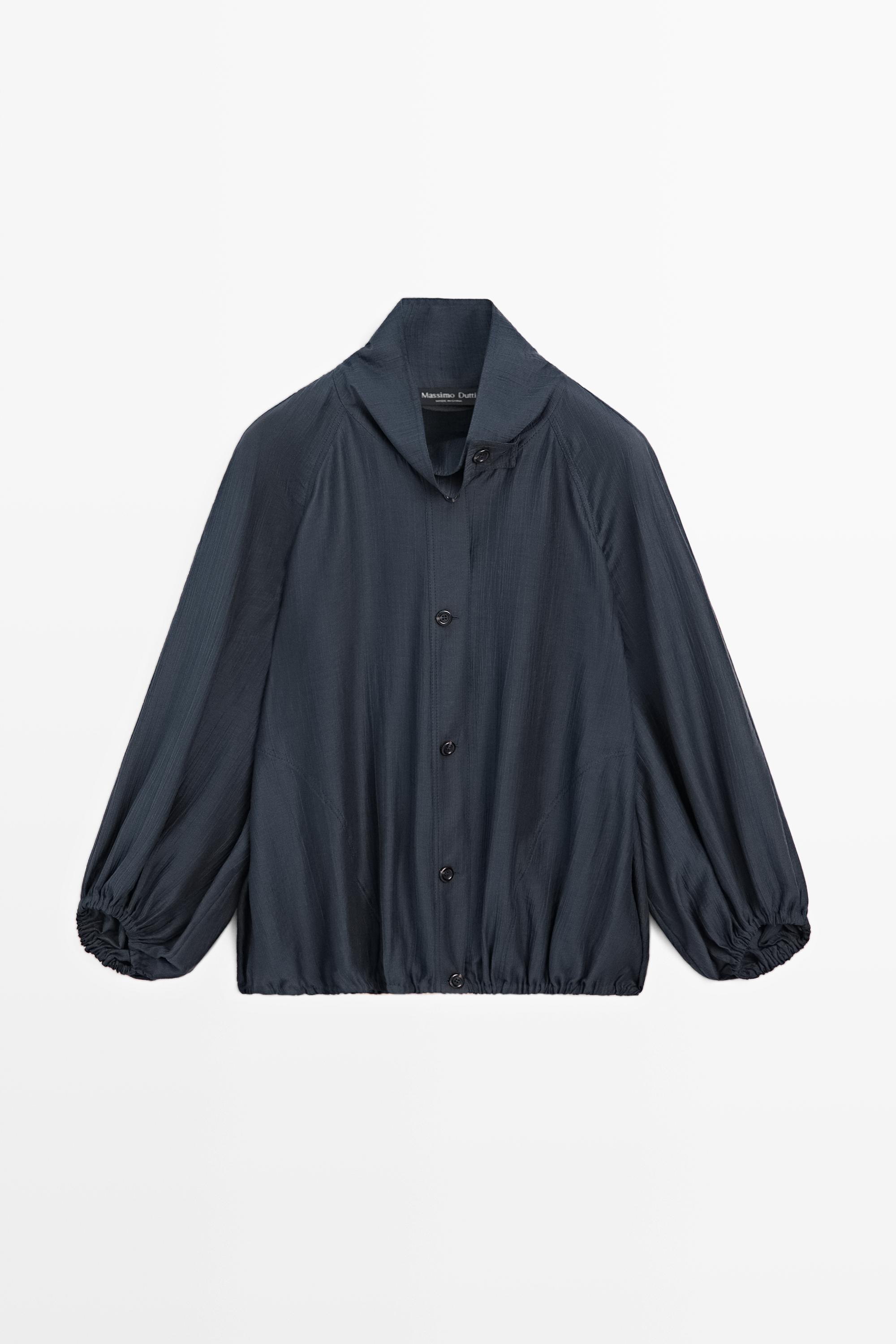 Flowy bomber jacket with puff detail
