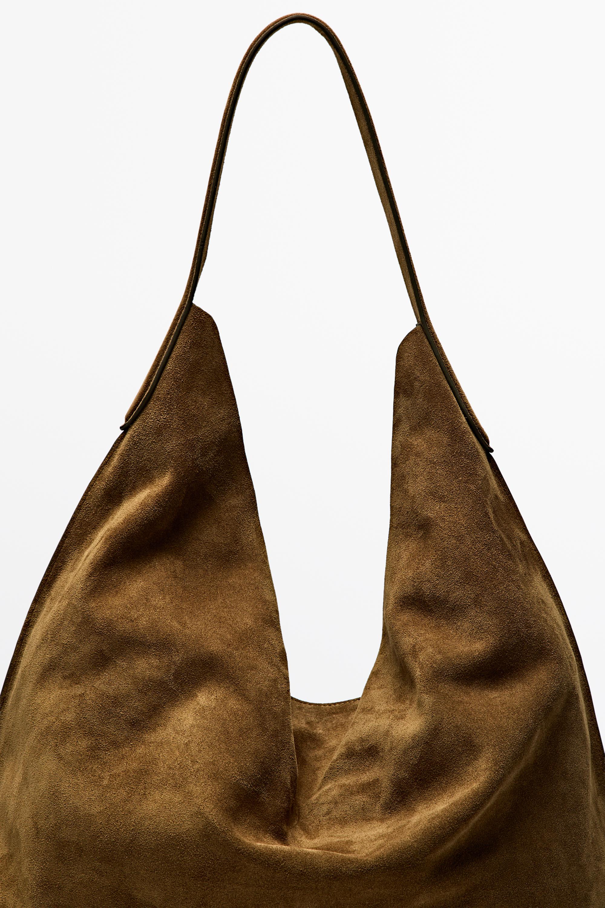 Maxi split suede leather shoulder bag