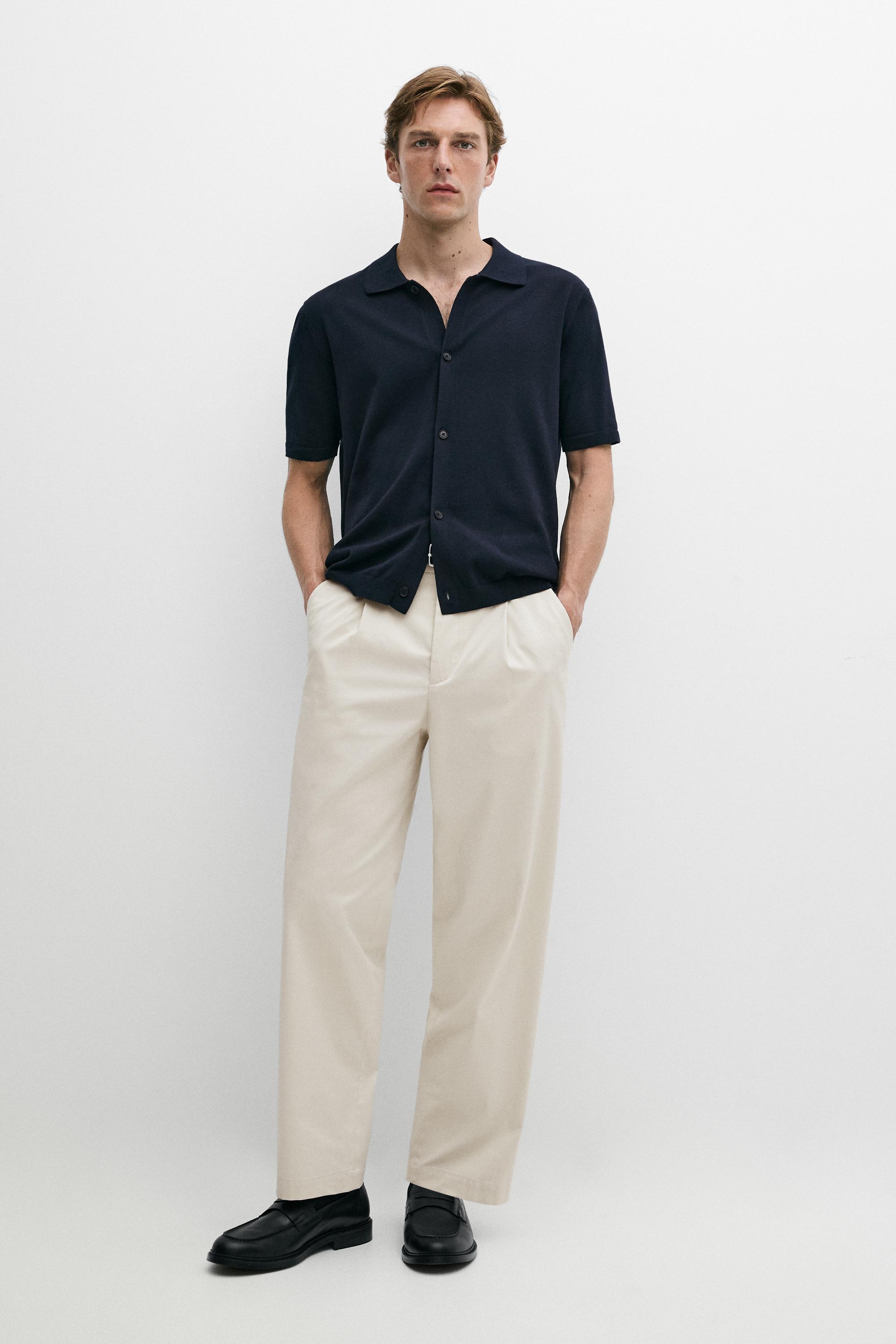 Short sleeve button-up knit cardigan