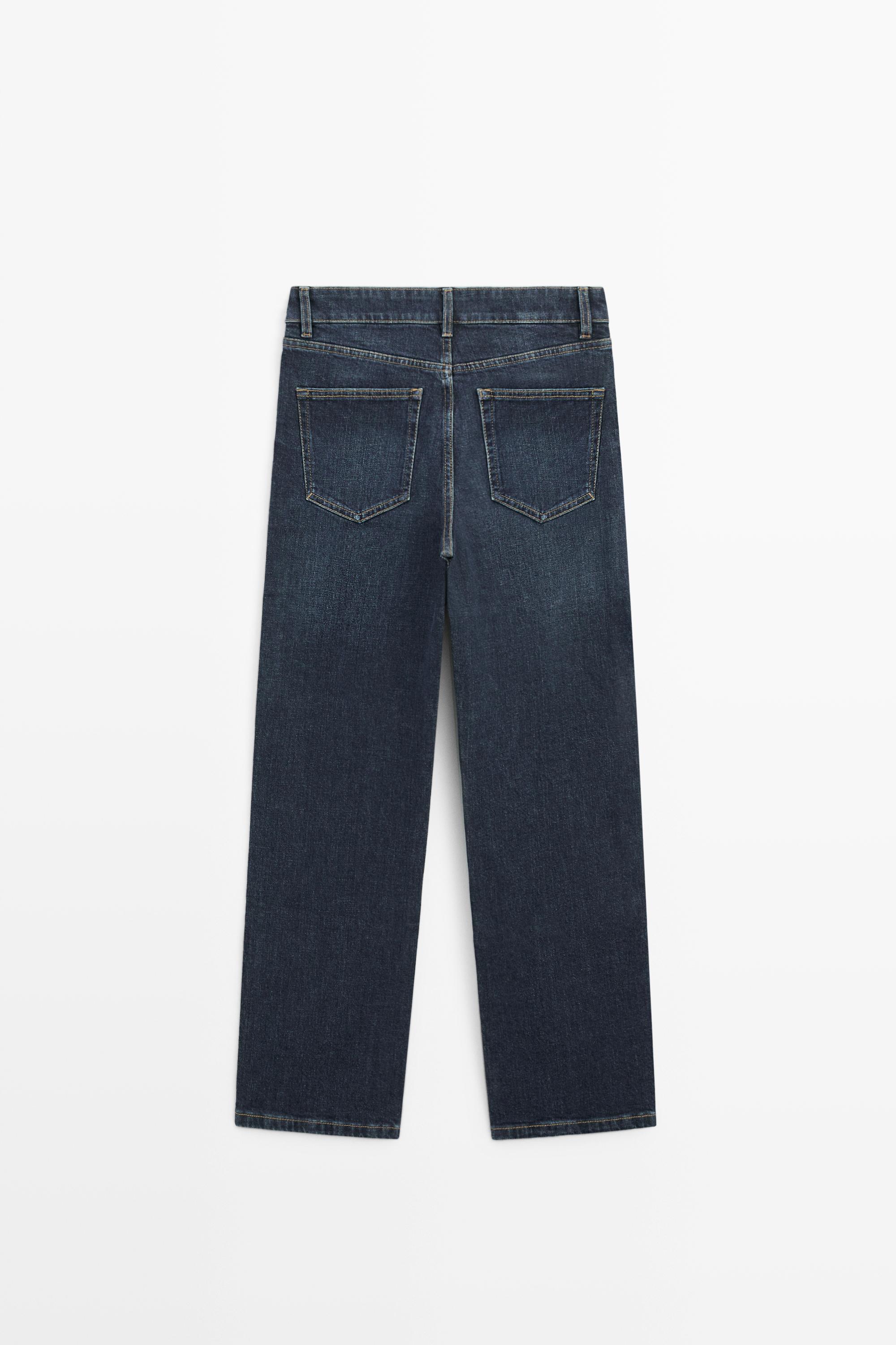 High-waist cropped straight-leg jeans