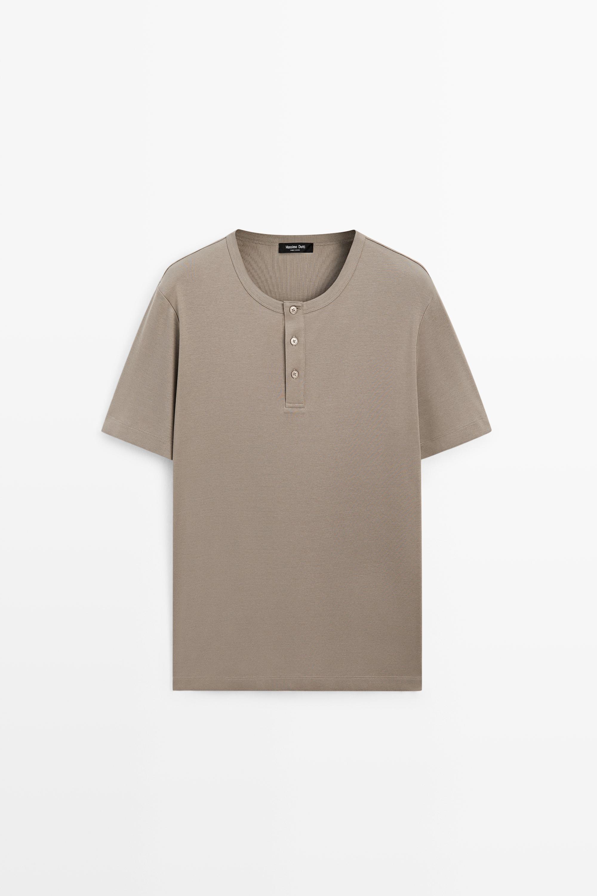 100% cotton henley T-shirt