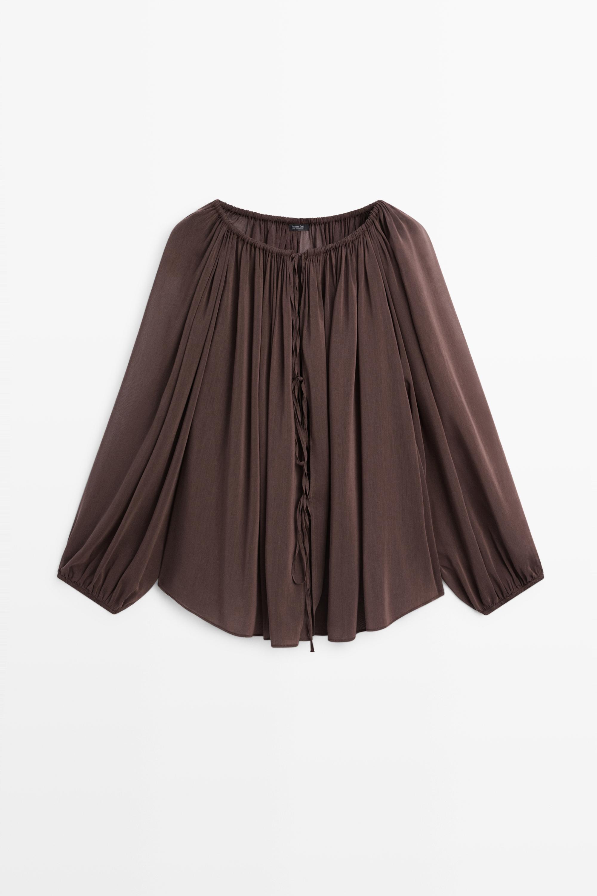 Flowing shirt with gathered details