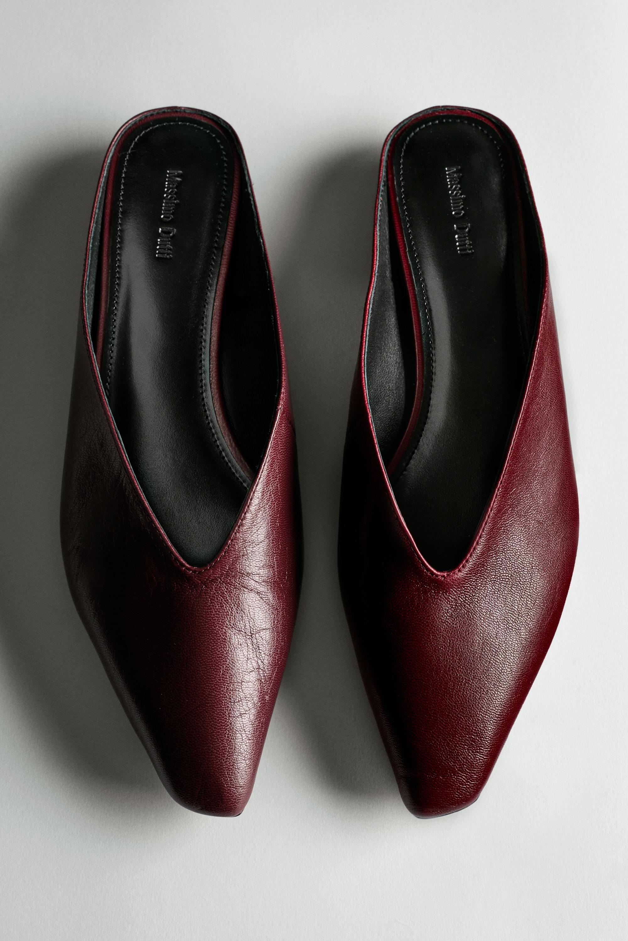 Soft leather mules